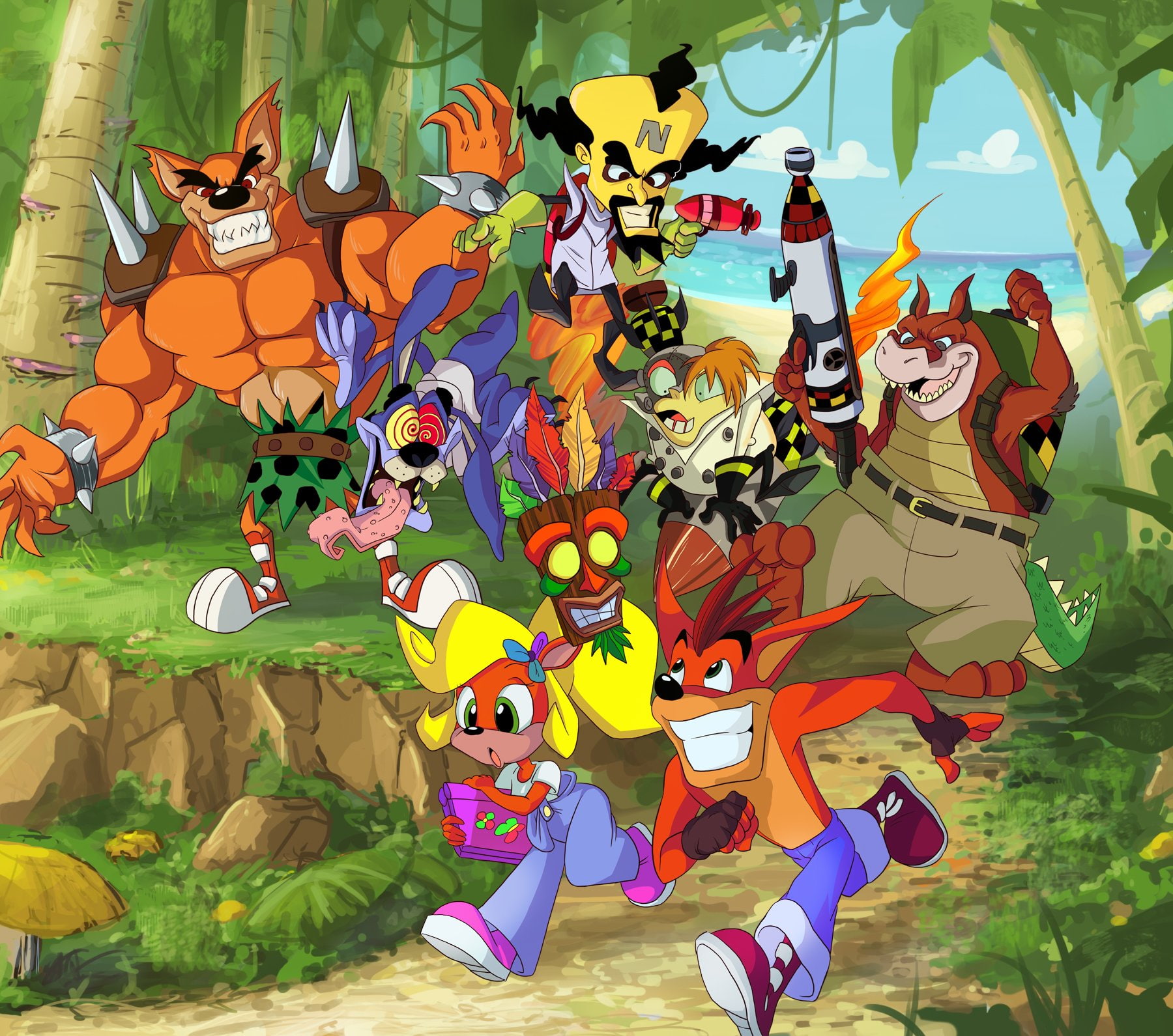 Video Game, Crash Bandicoot, Aku Aku (Crash Bandicoot), Coco Bandicoot