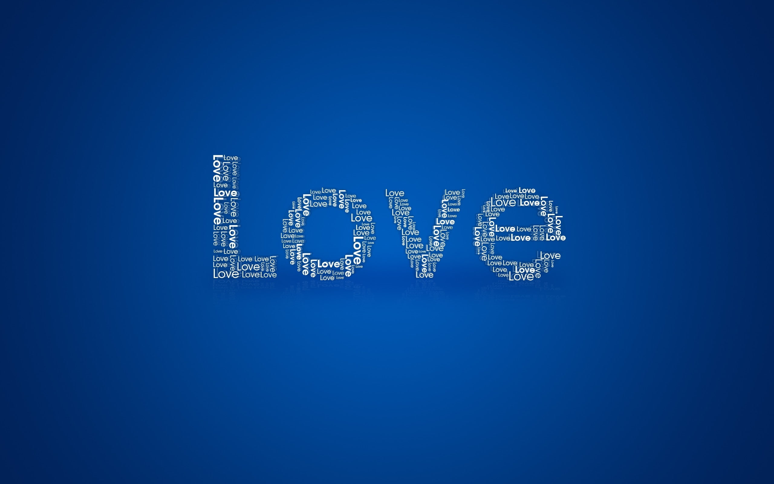 love, blue background, typography, simple background, digital art