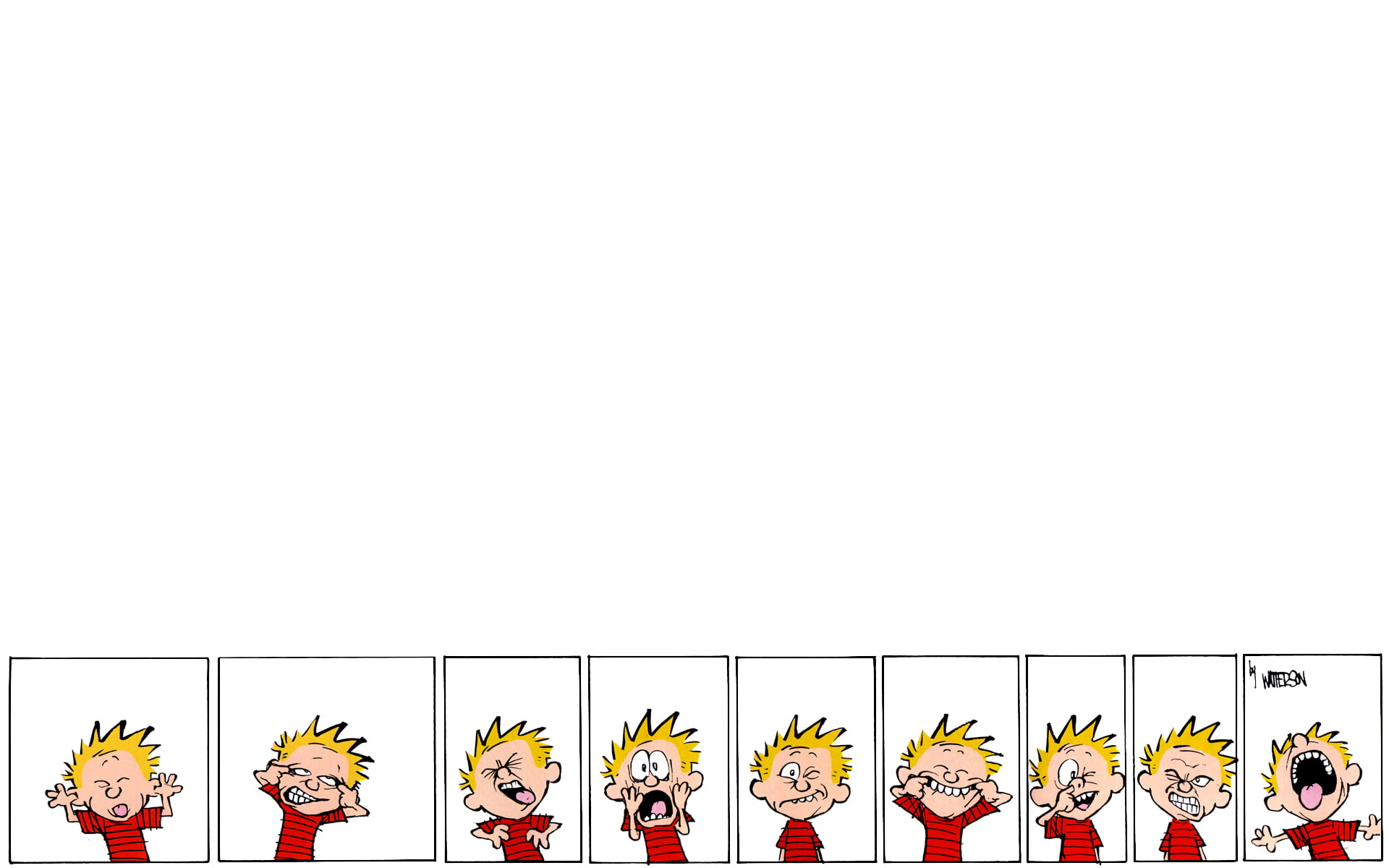 Calvin and Hobbes White HD, cartoon/comic