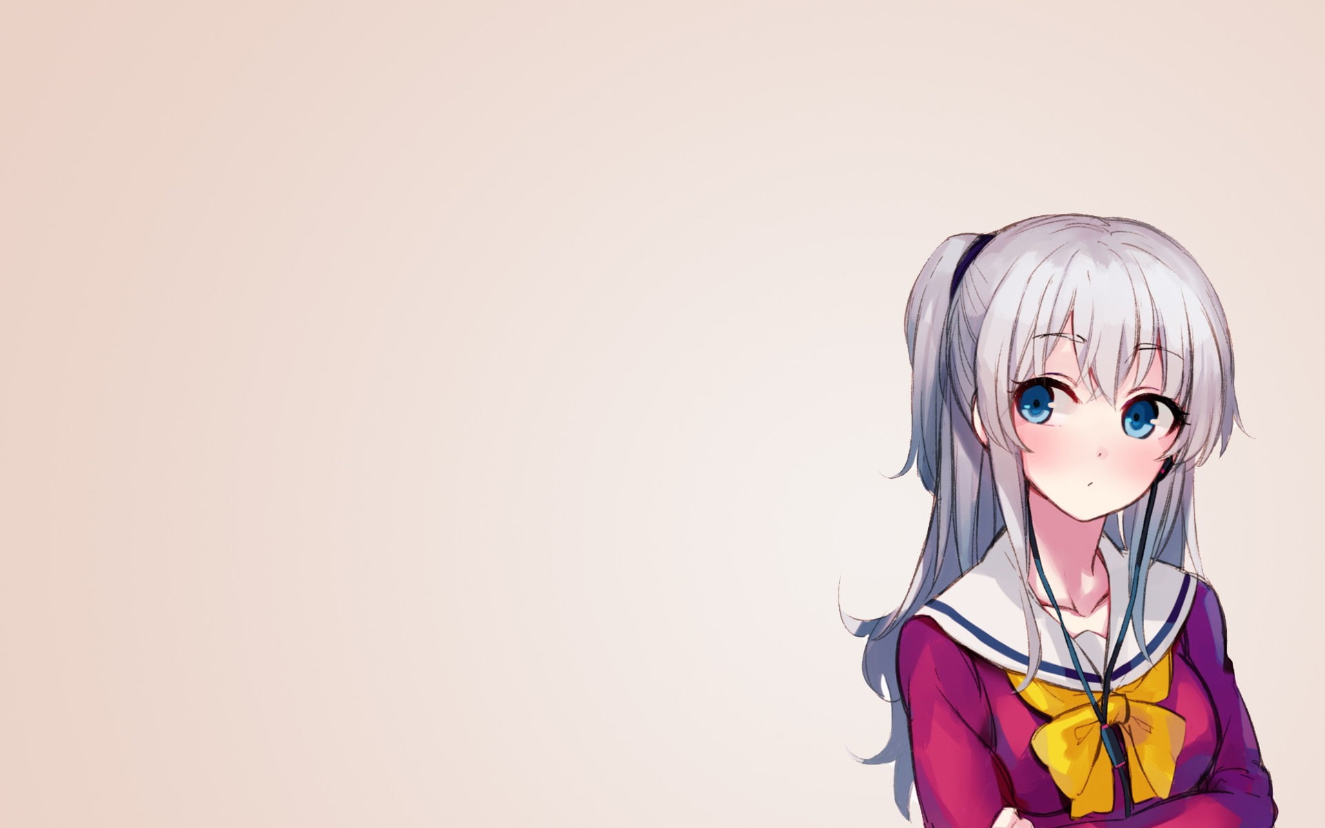 Tomori Nao, anime, simple background, Charlotte (anime), anime girls