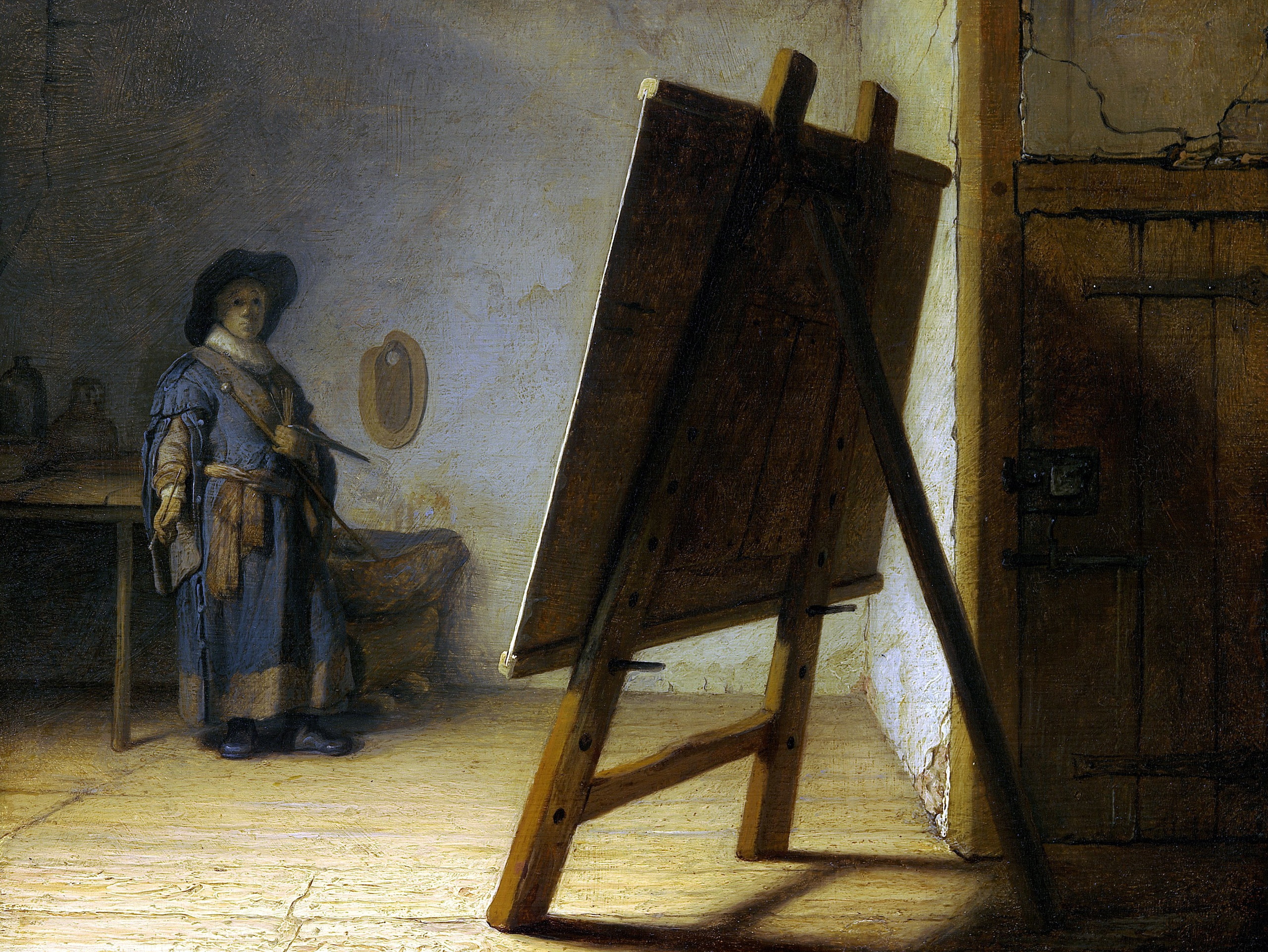 picture, self portrait, Rembrandt van Rijn, The artist in His Studio