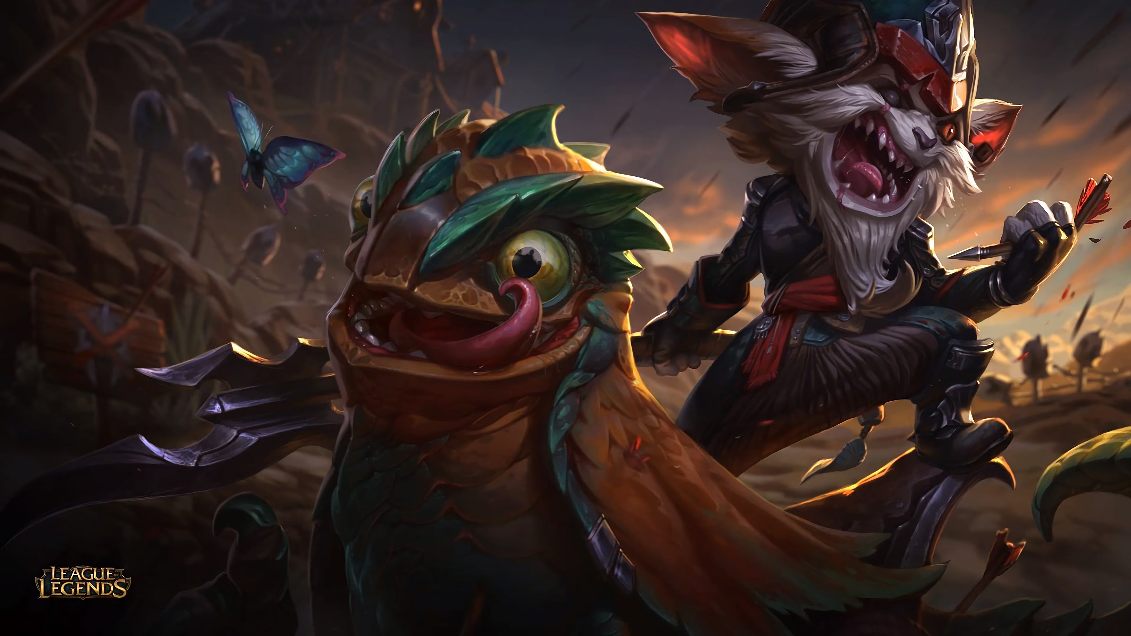 Kled, League of Legends, PC gaming, tongue out, teeth, creature