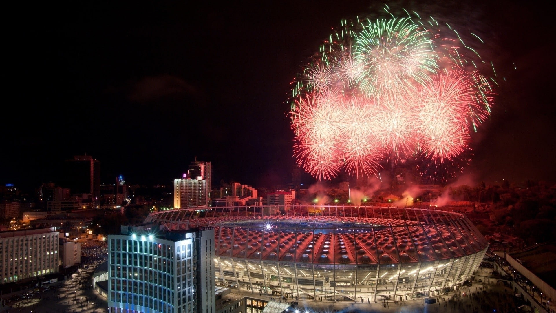 night soccer fireworks olympics stadium olympics 2012 1920x1080  Sports Football HD Art