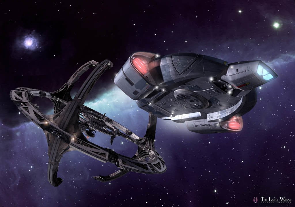 black spaceship illustration, Star Trek, Star Trek: Deep Space Nine