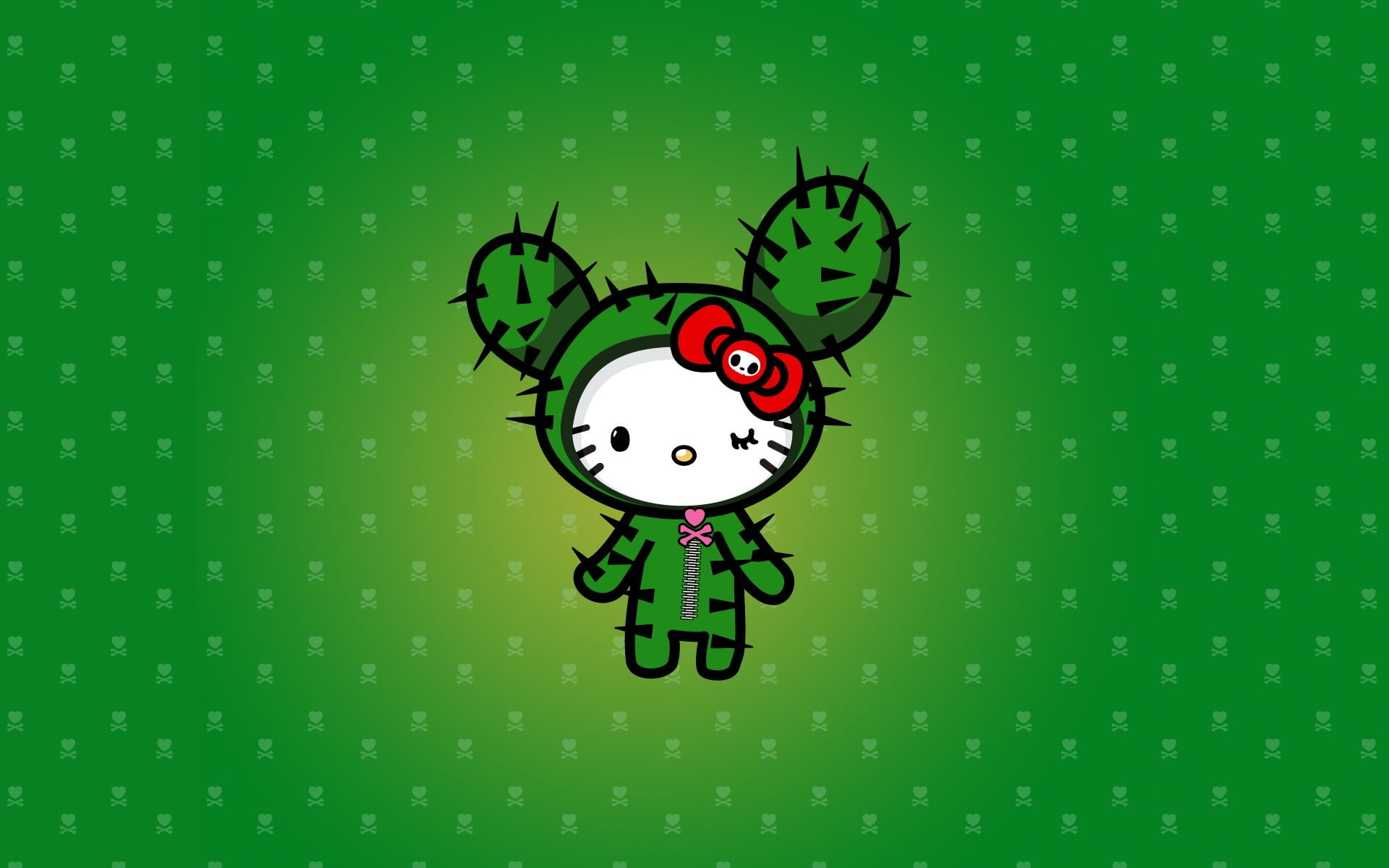 hello kitty computer backgrounds, green color, representation