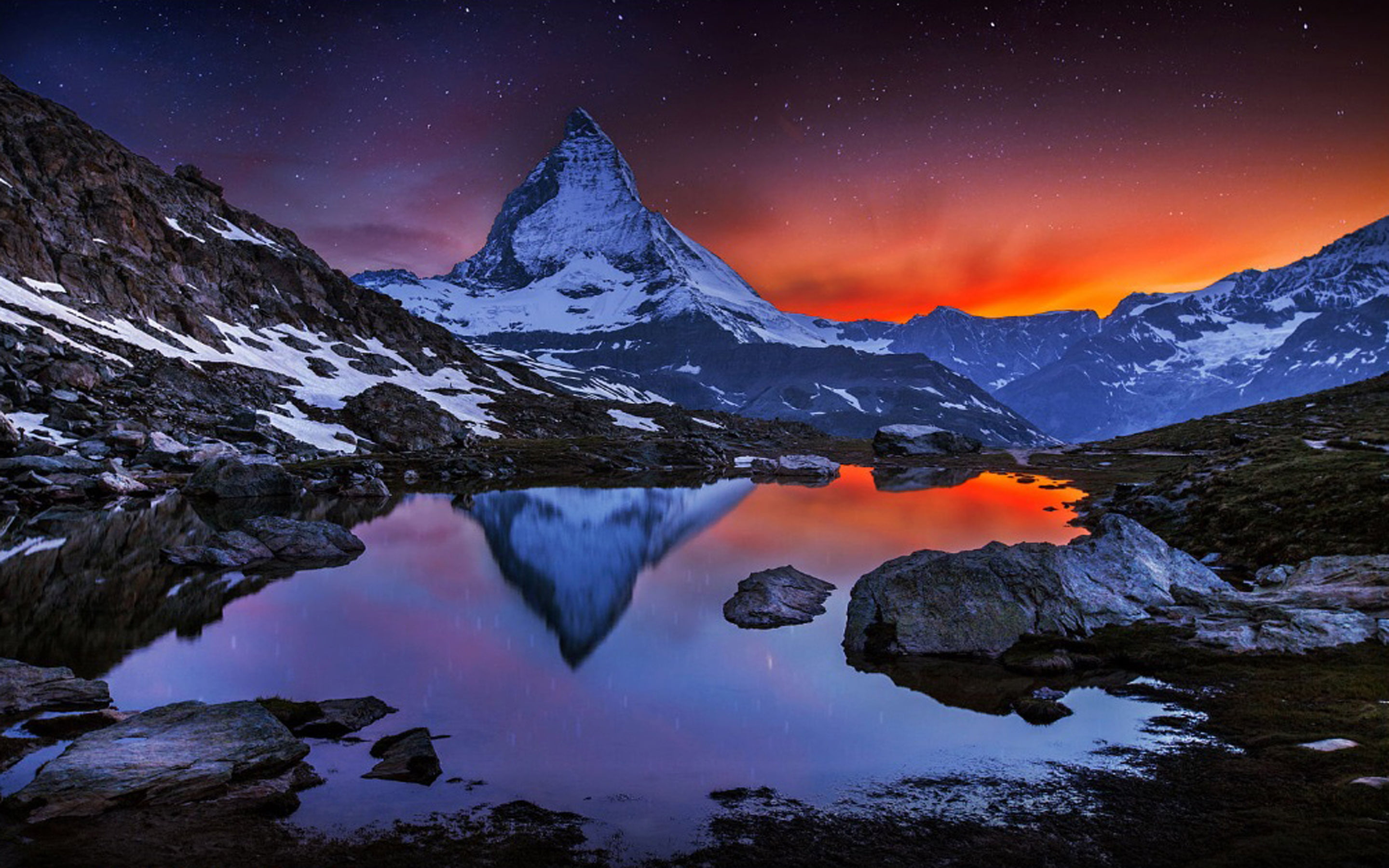 The Matterhorn German Excuse Matərˌhɔrn Is A Mountain In The Alps Between Switzerland And Italy