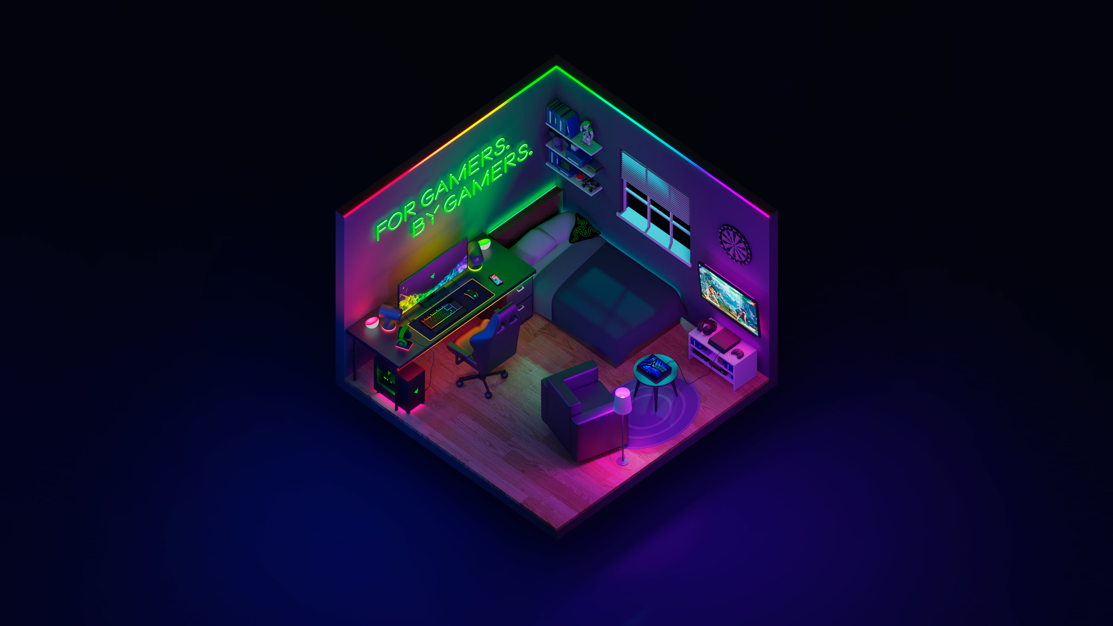 Живые обои razer room