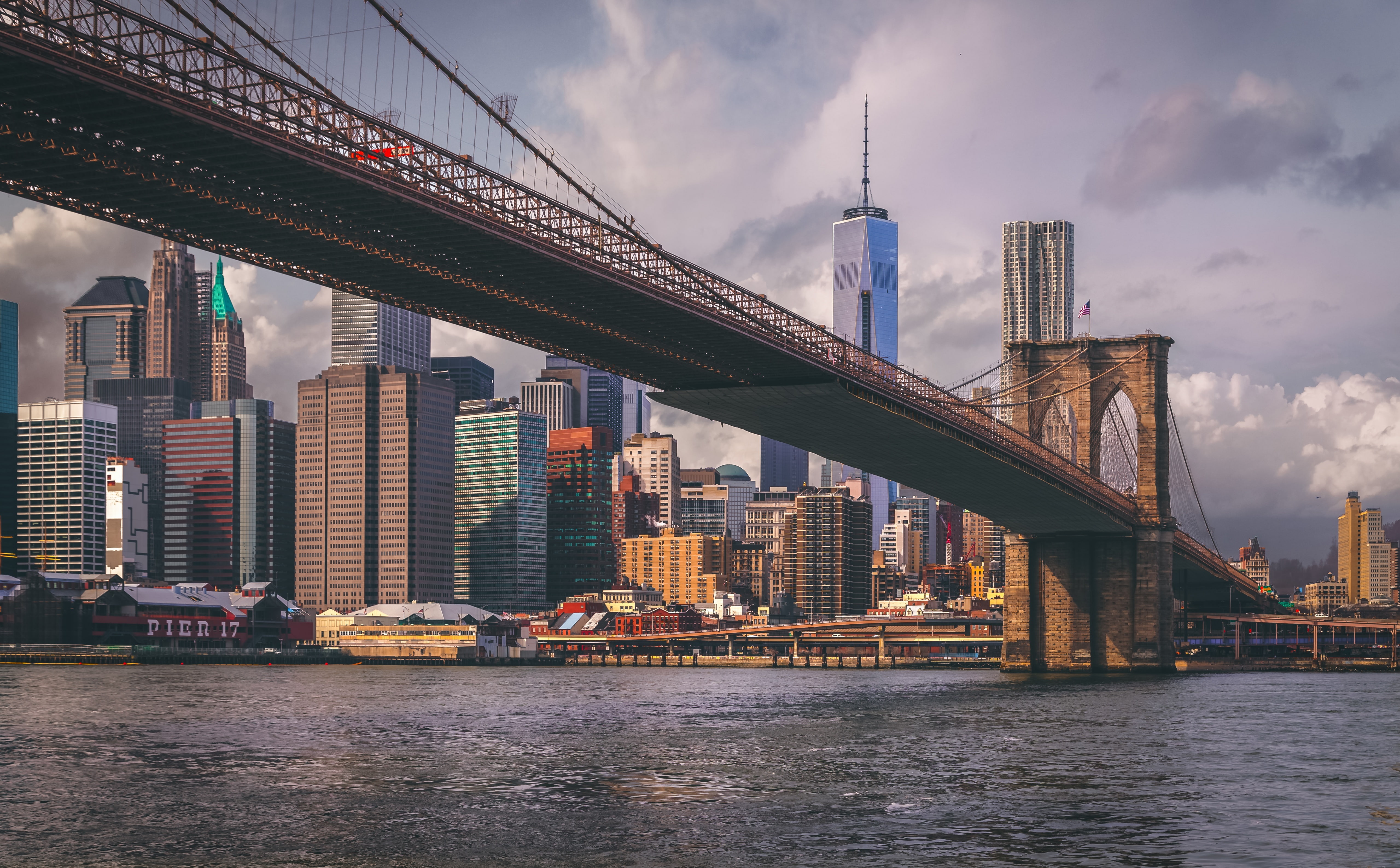 Brooklyn Bridge, Brooklyn bridge, City, Travel, Photoshop, River