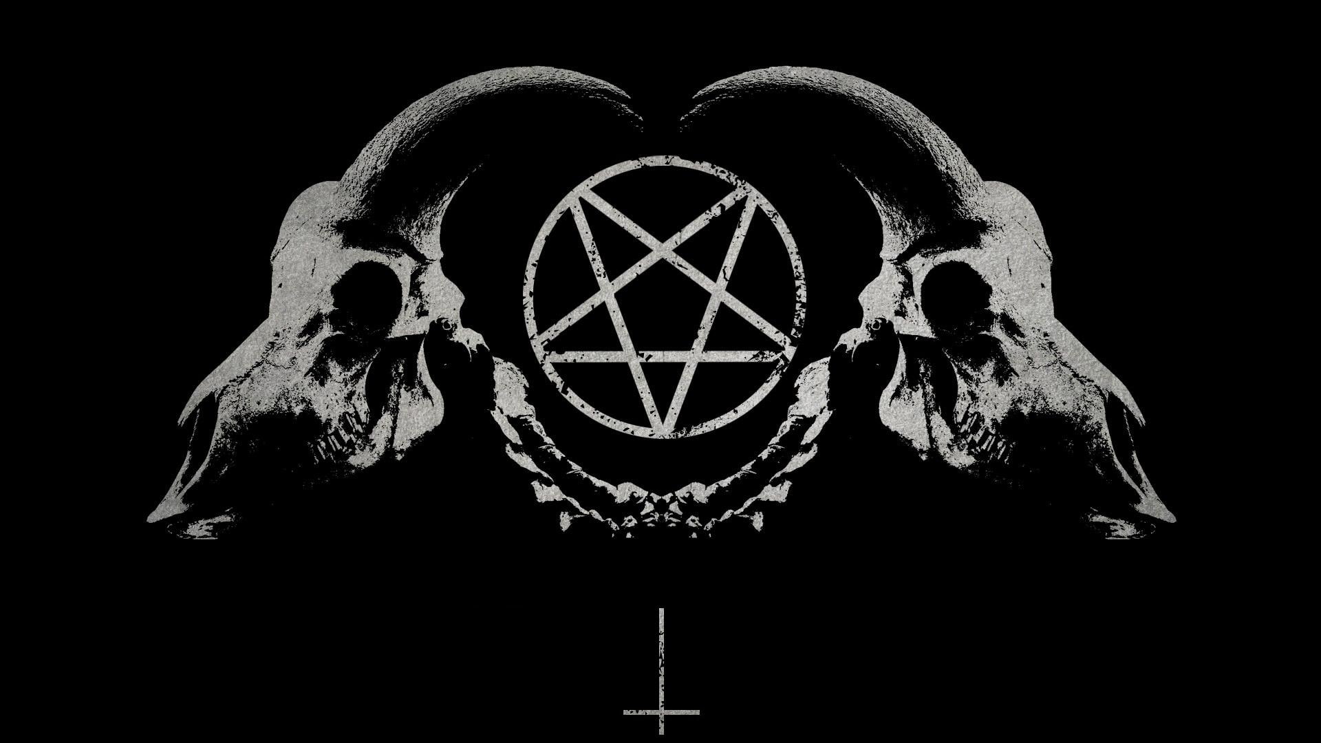 dark, gothic, horns, horror, occult, penta, skull, symbol