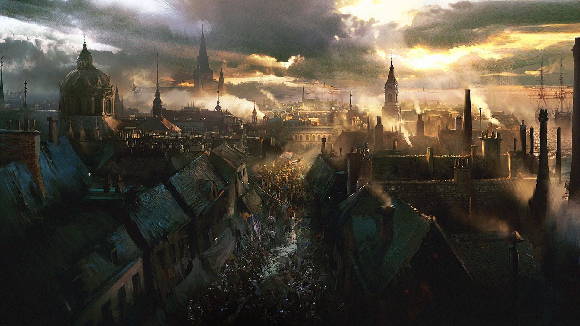 Assassin's Creed HD wallpapper, artwork, city, building exterior