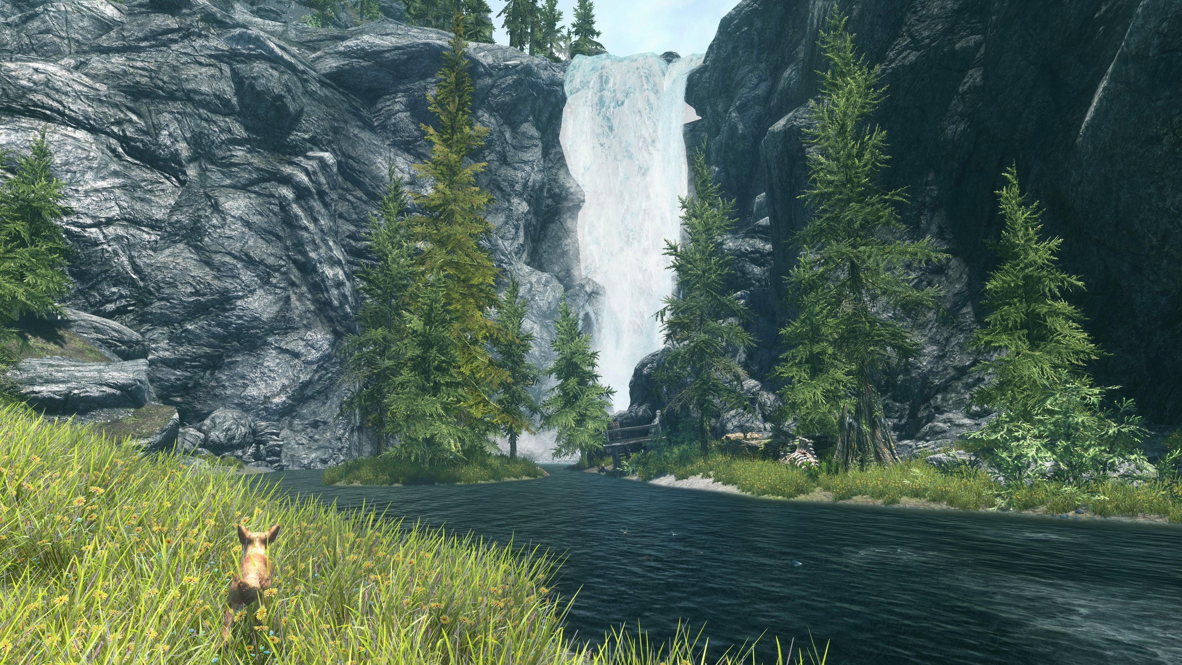 falls and body of water painting, The Elder Scrolls V: Skyrim