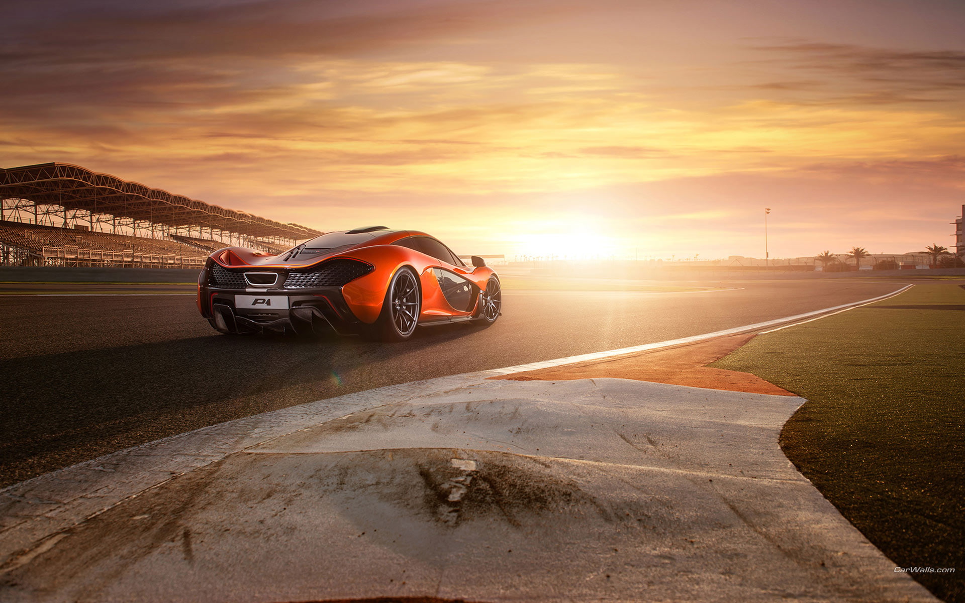 McLaren P1 Race Track Sunlight Sunset HD, cars