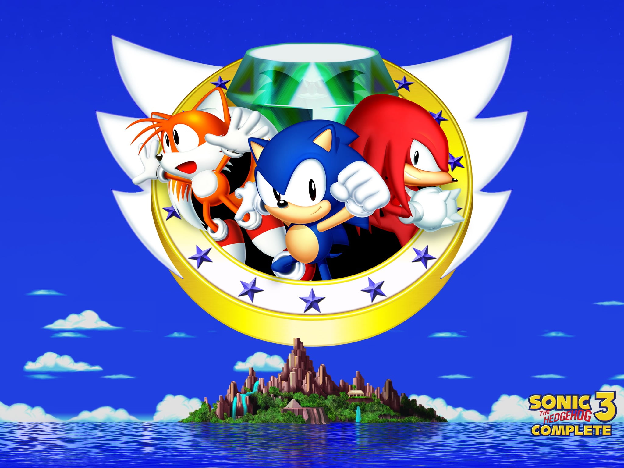 Sonic, Tails (character), Knuckles, water, nature, sky, representation