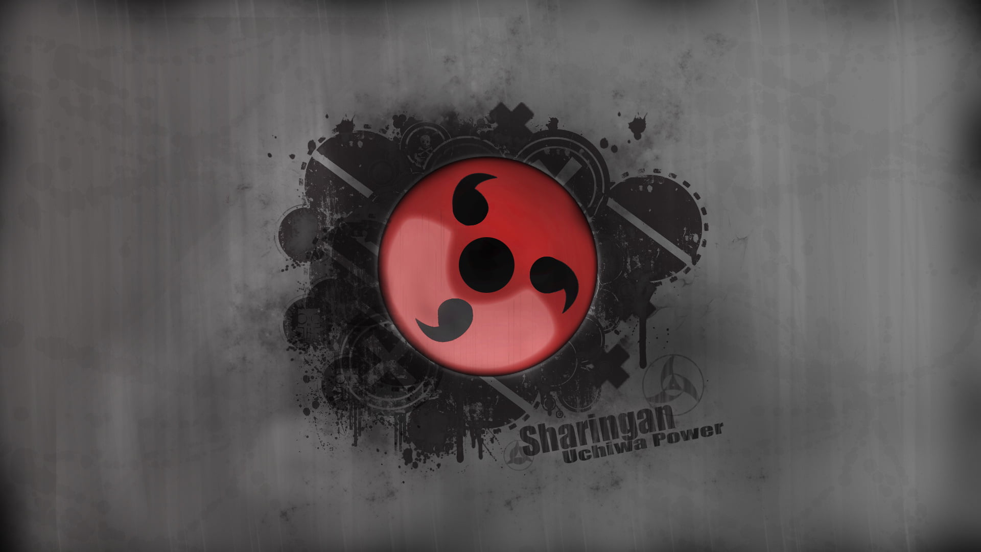 red and black Sharingan logo, anime, simple background, Naruto Shippuuden