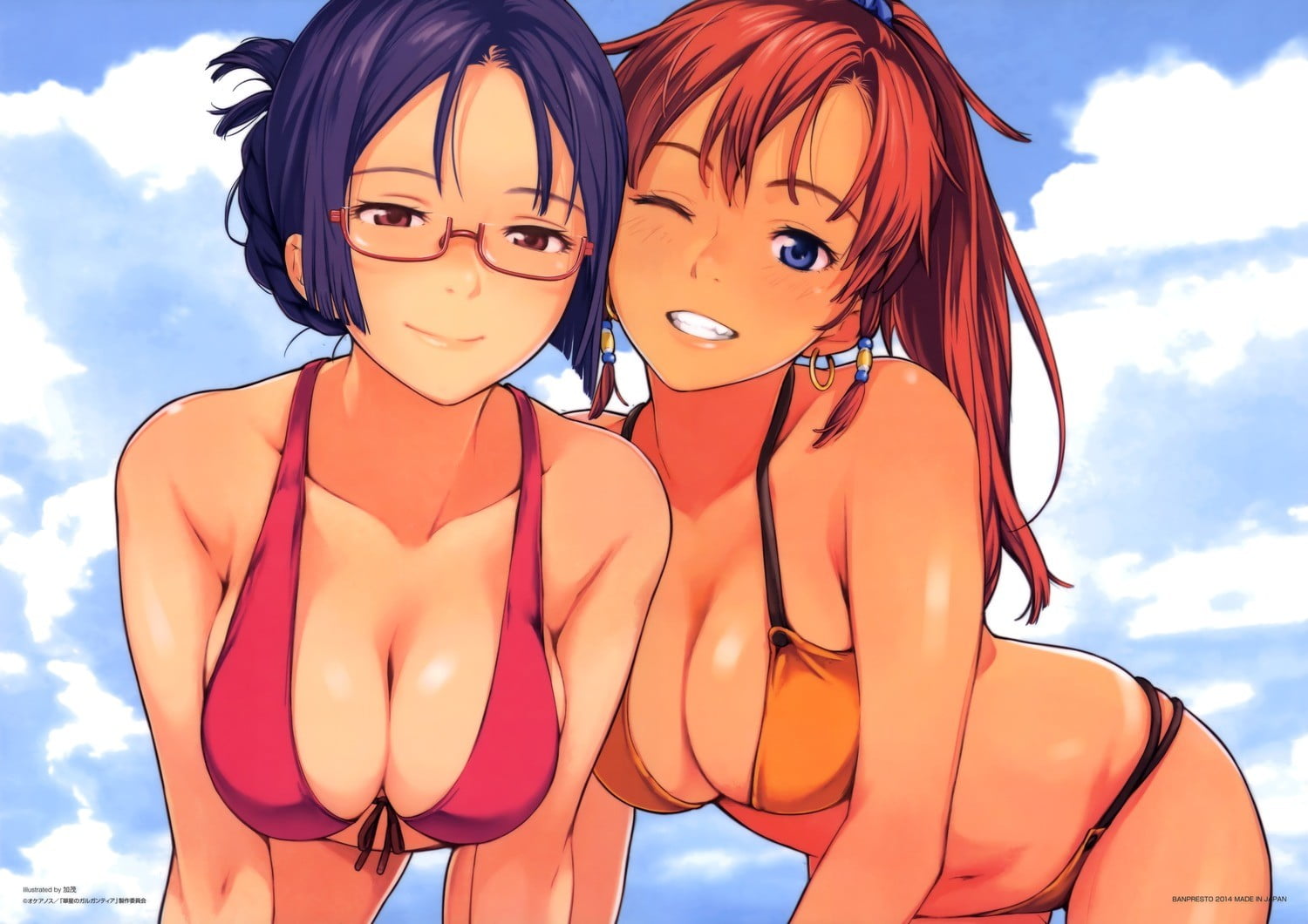 Free Download Hd Wallpaper Suisei No Gargantia Anime Anime Girls Bellows Bikini Cleavage 