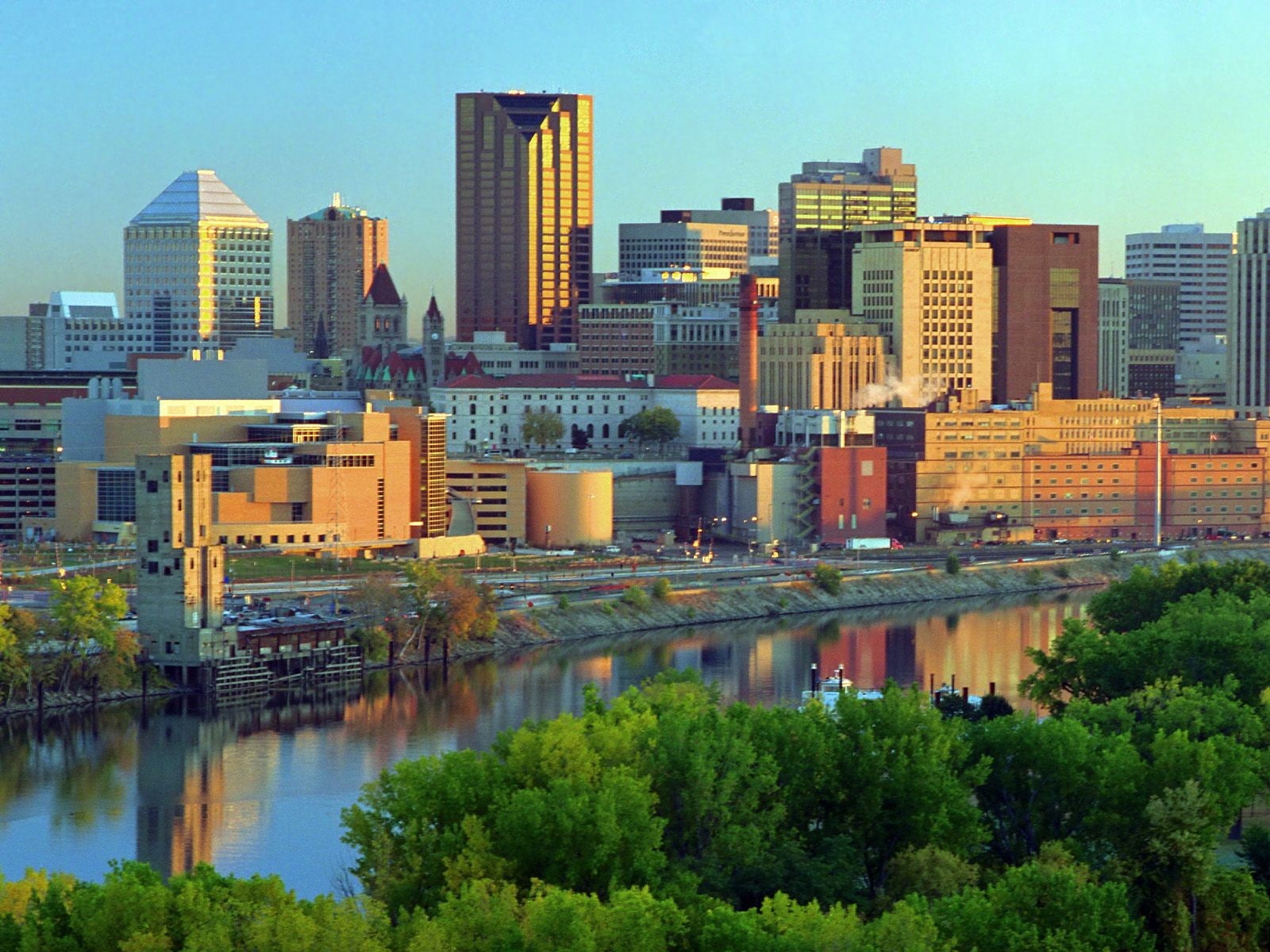 Minnesota, city, cityscape, river, urban