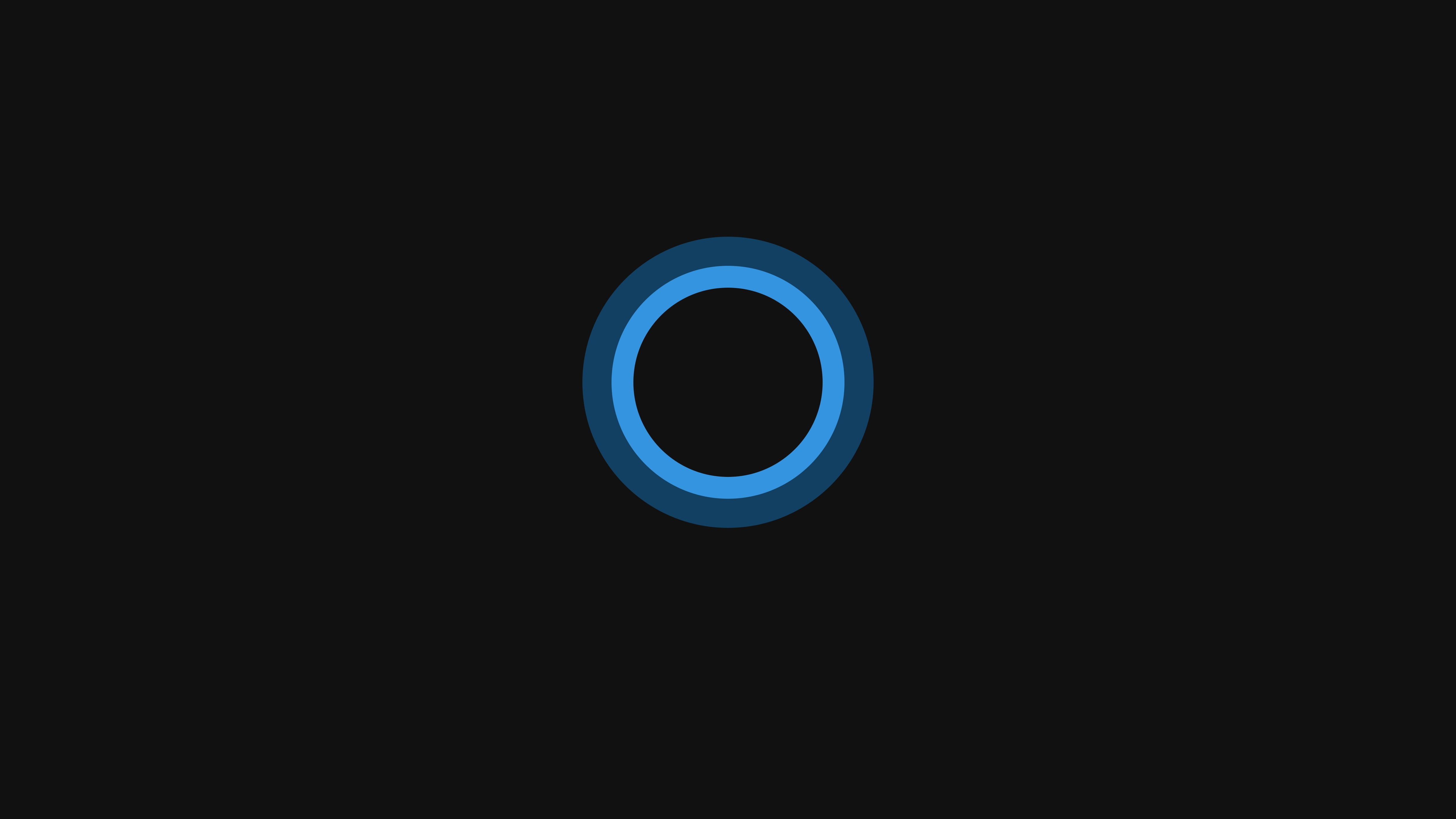 round blue lightfixture, Cortana, Windows 10, minimalism, circle