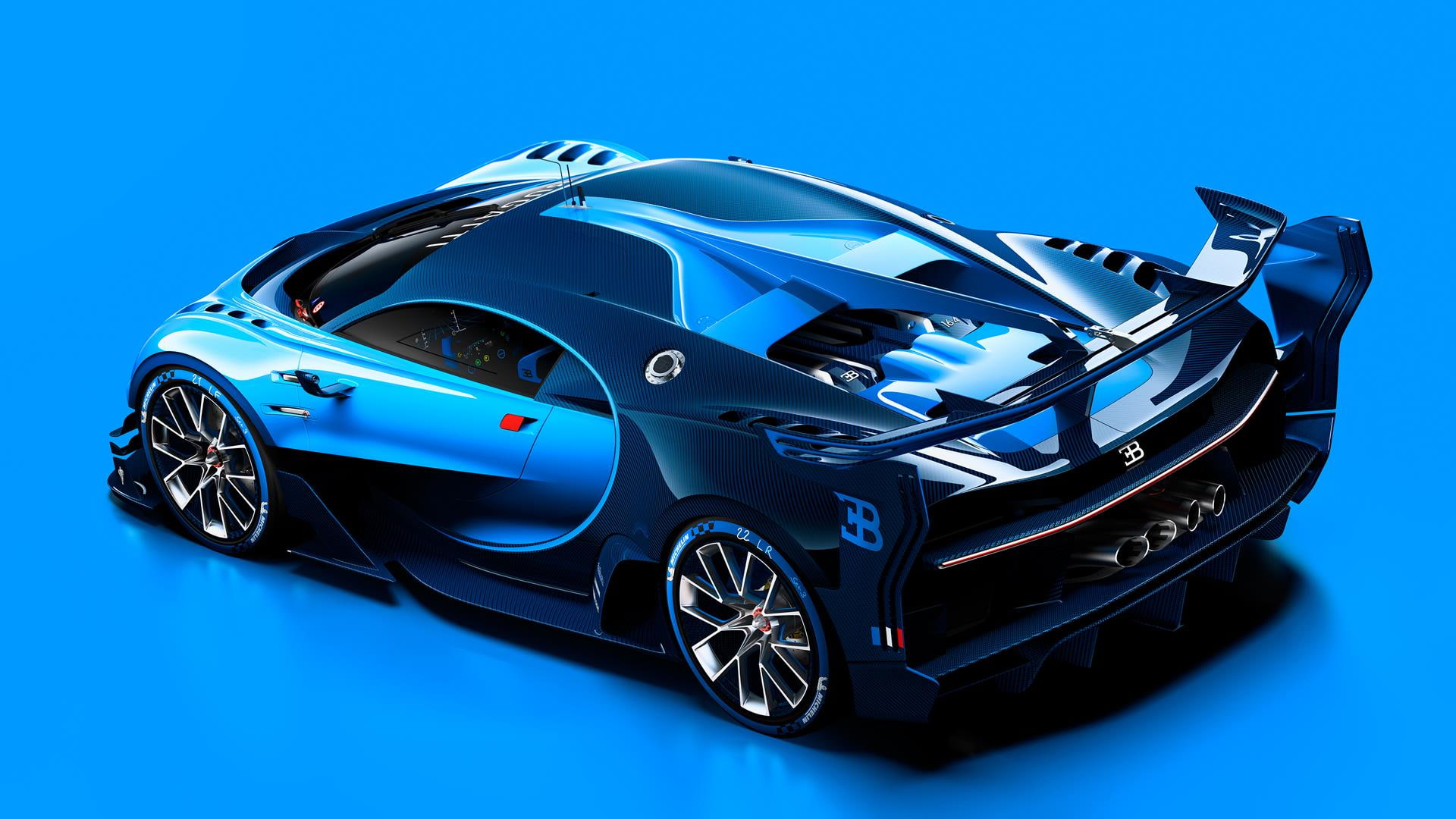 bugatti vision gran turismo show car 2015, blue, transportation
