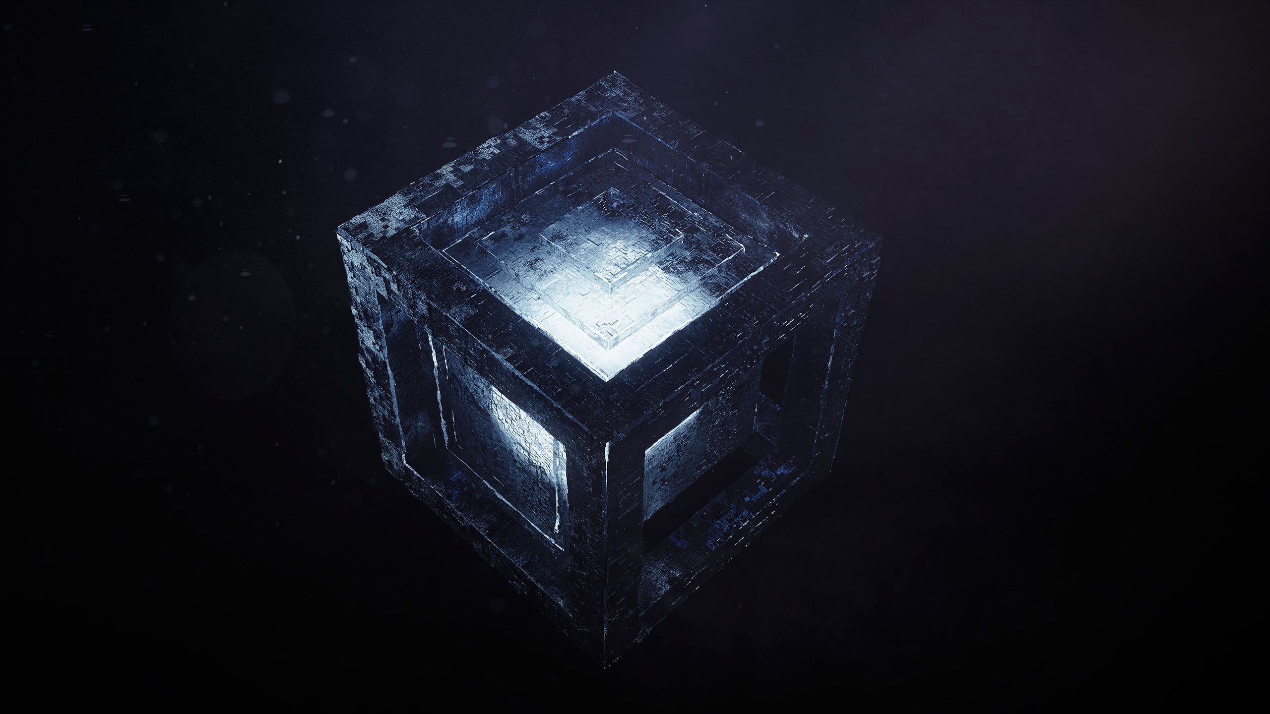 Cube, Render, CGI, Dark, HD