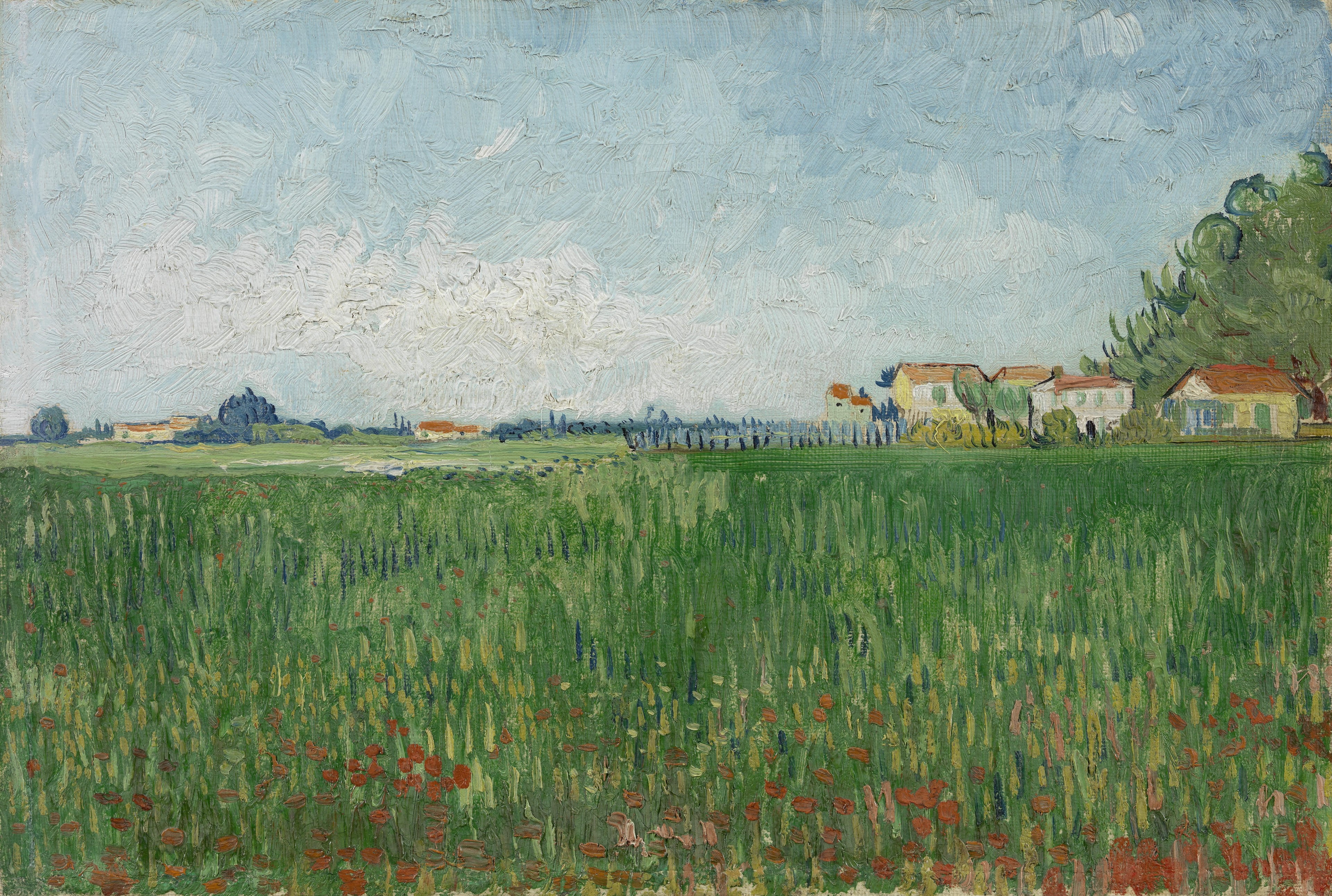 Vincent van Gogh, oil painting, landscape, plant, water, no people