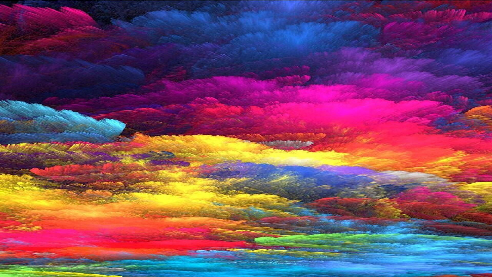 rainbow, art, colorful sky, style, painting, design, colors