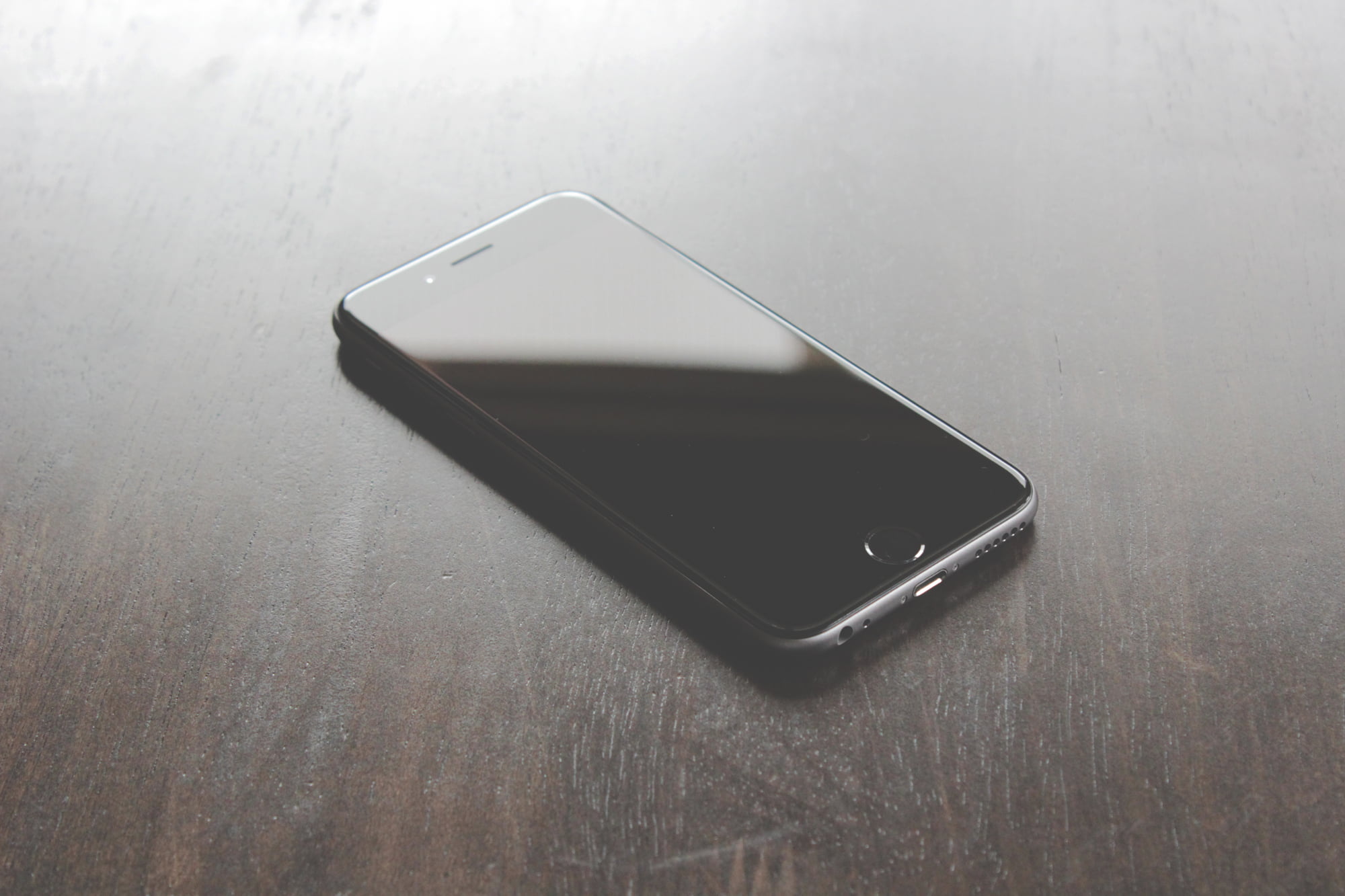 space gray iPhone 6 on top of a table, mobile Phone, smart Phone