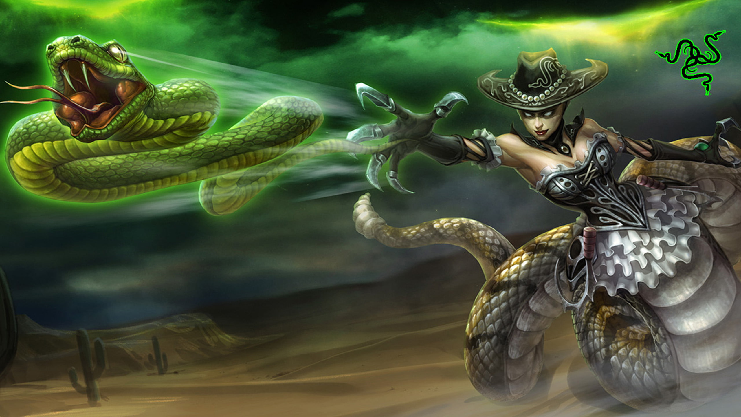 Cassiopeia-The Serpent’s Embrace-snake magic-Skins-League of Legends-fan art-Wallpaper HD-2560×1440