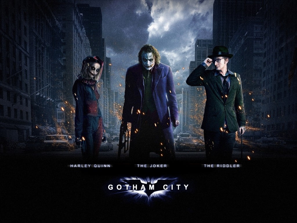 DC Gotham City digital wallpaper, Batman, Joker, movies, Heath Ledger