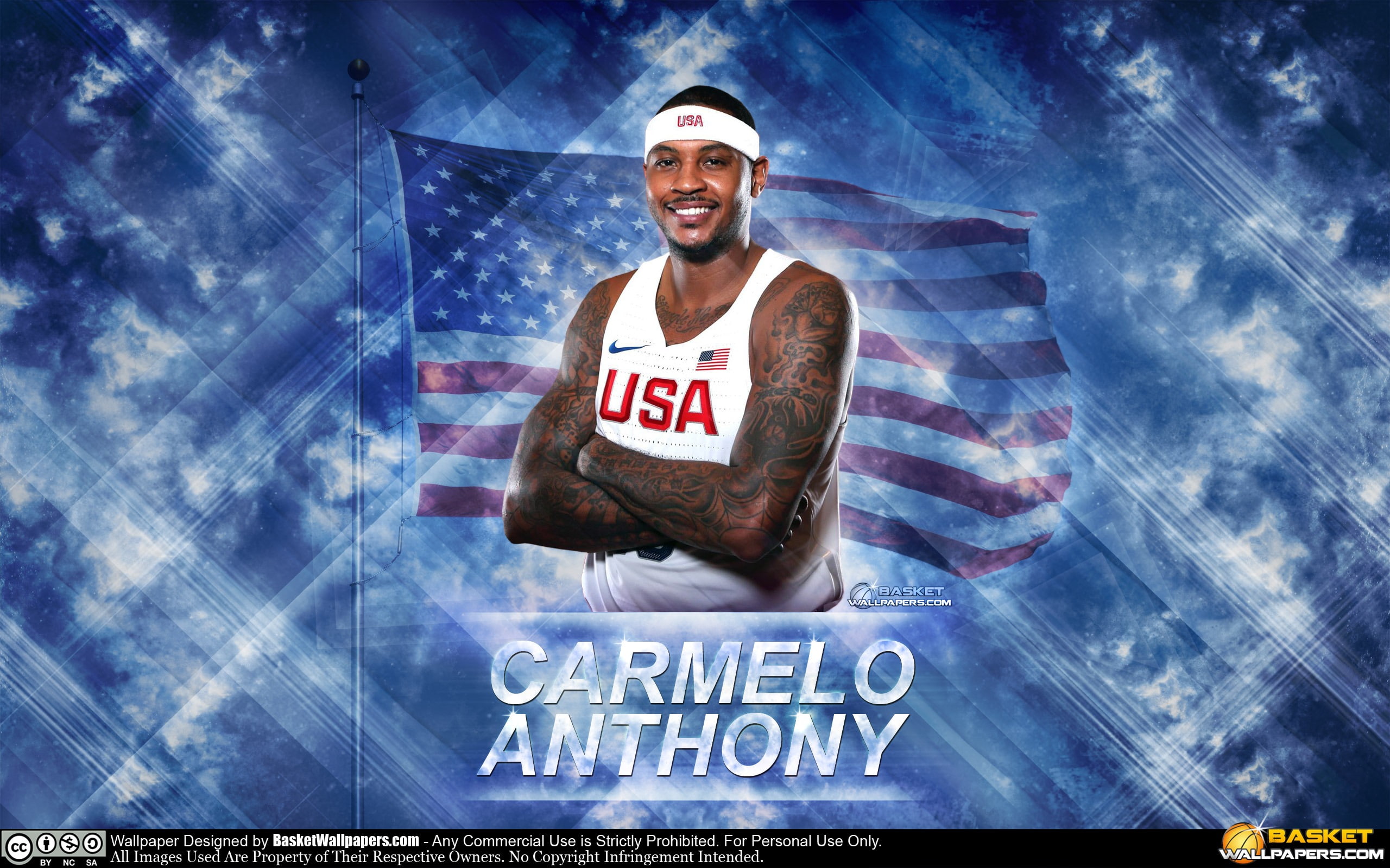 Carmelo Anthony 2016 Olympics-2016 NBA Poster HD W.., text, one person