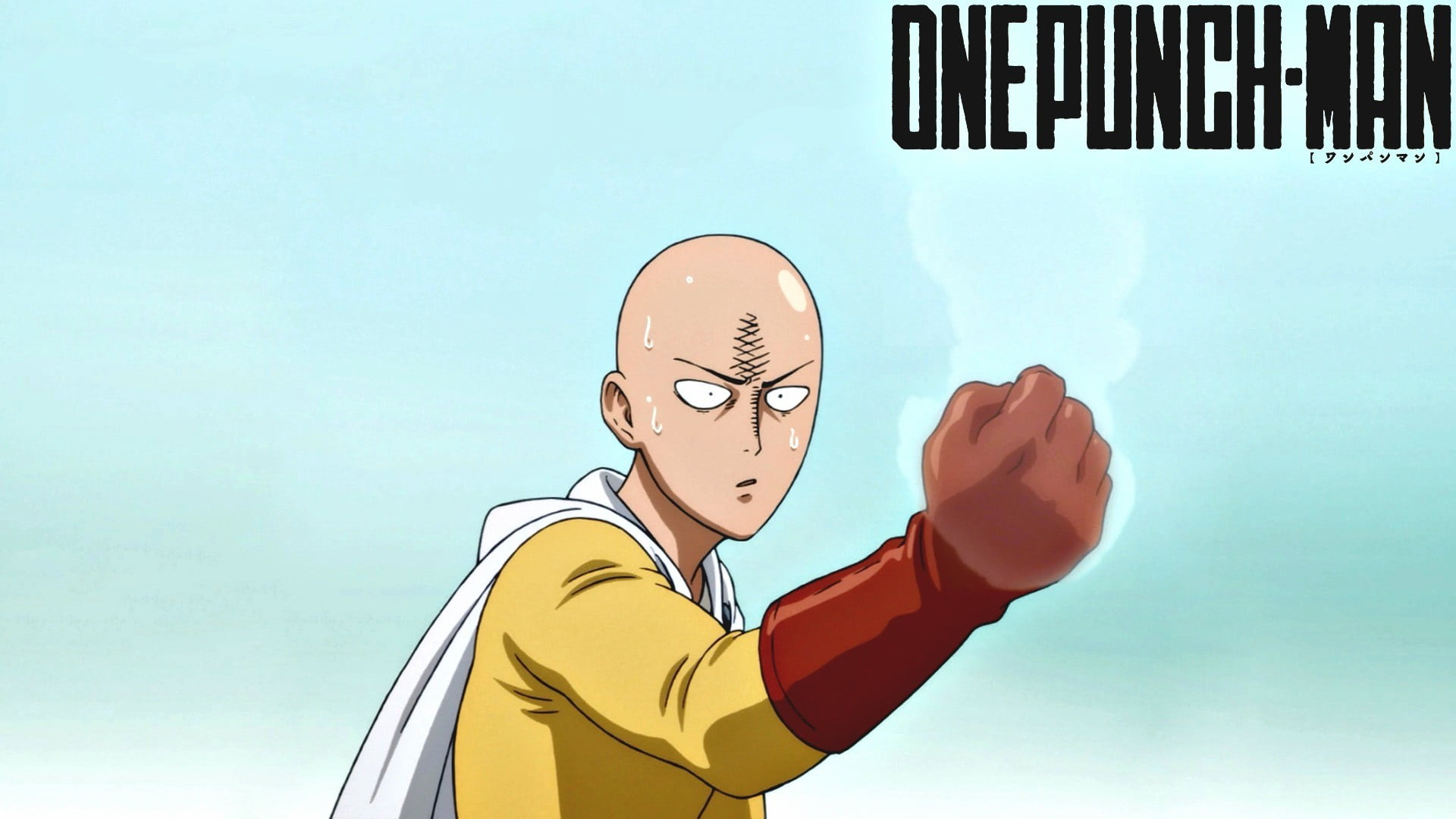 One Punch Man Saitama, anime, One-Punch Man, one person, sky