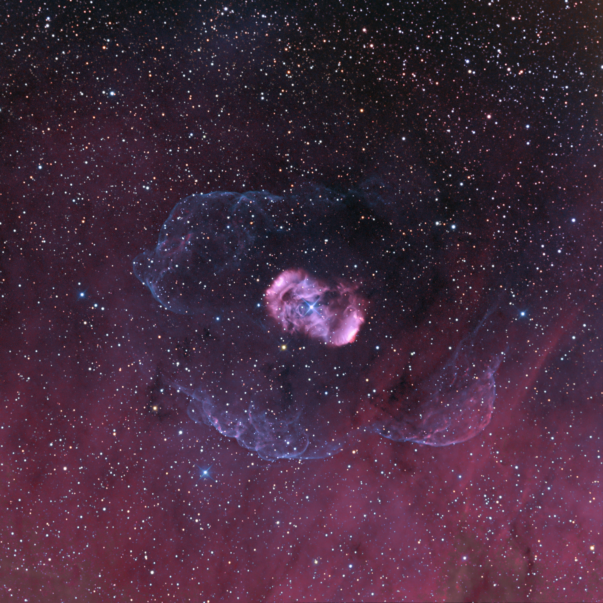 red and black galaxy, space, stars, nebula, beautiful, NGC 6164