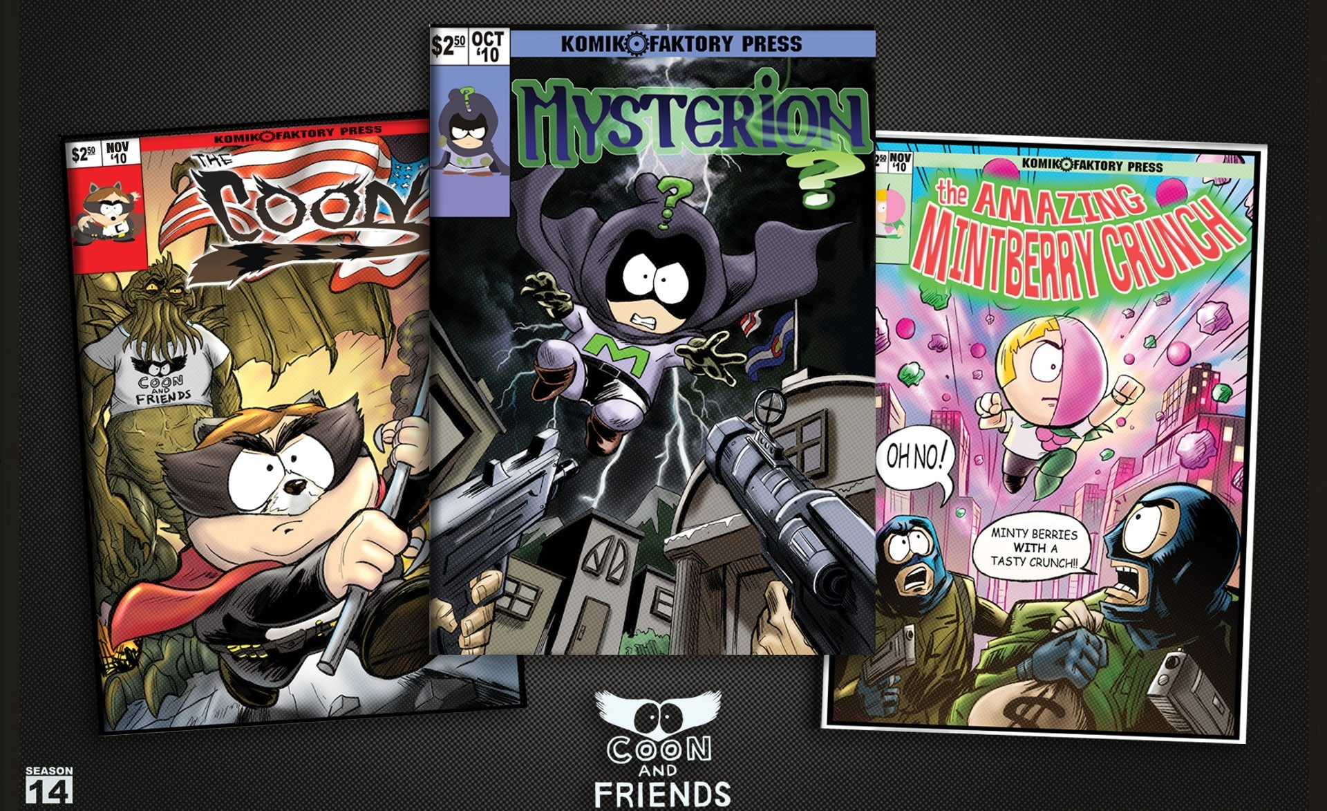 South Park - Coon Vs Coon And Friends, three assorted comic books