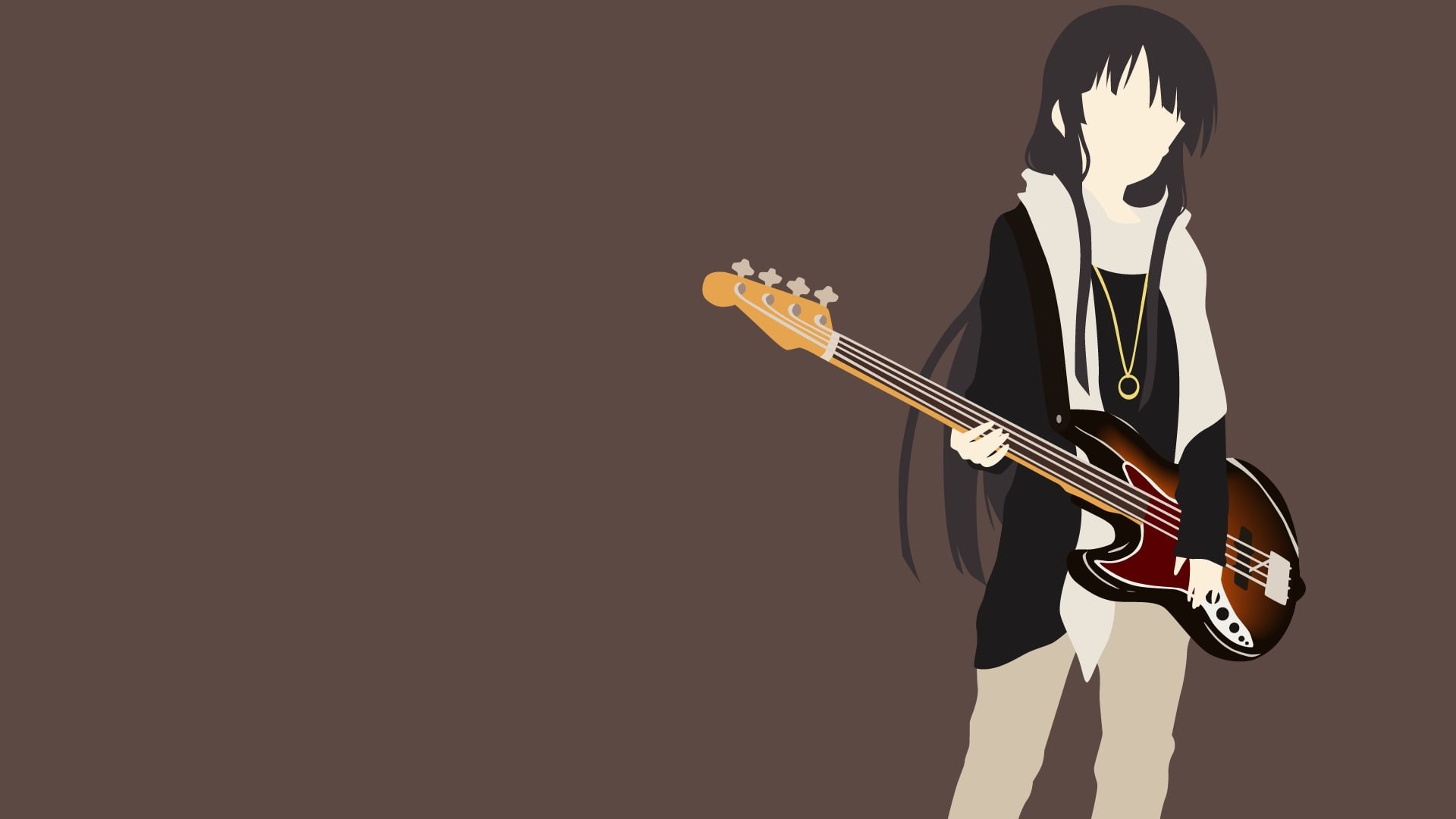 anime girls, K-ON!, Akiyama Mio, music, musical instrument