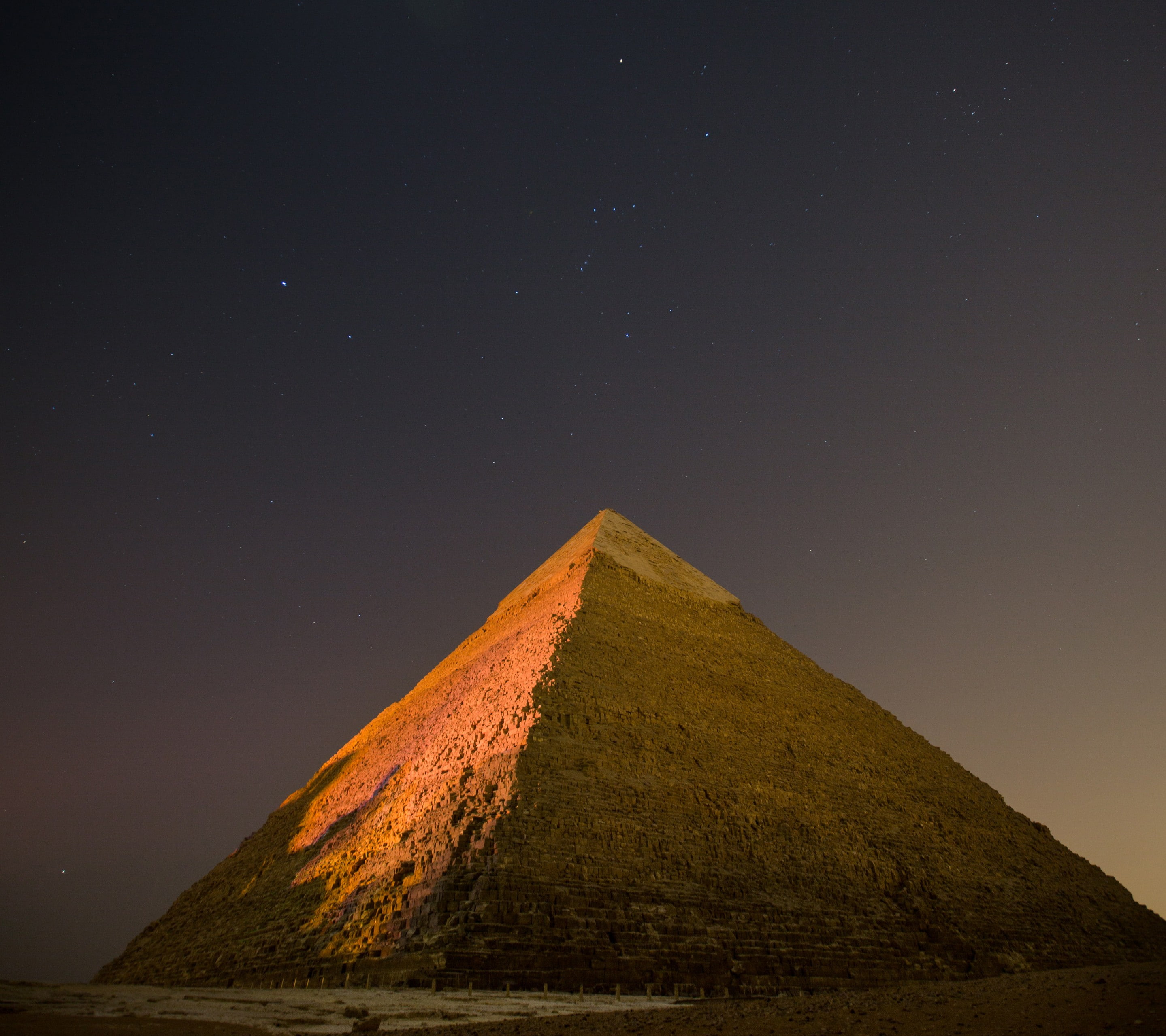 sky, Egypt, night, stars, Gize, bricks, pyramid, Pyramids of Giza