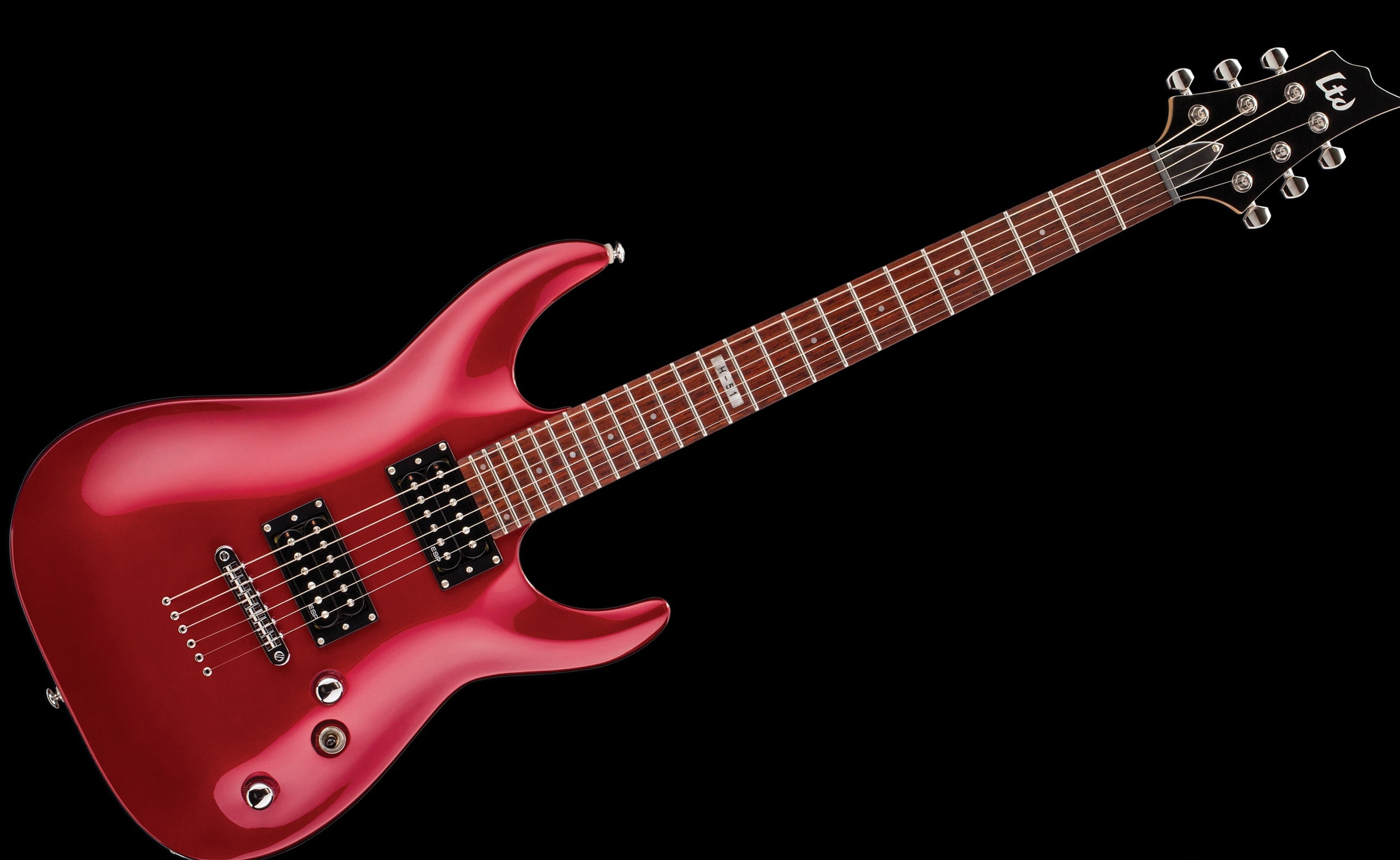 Red Electric Guitar, Music, Rock, Design, Cool, instrument, blackbackground