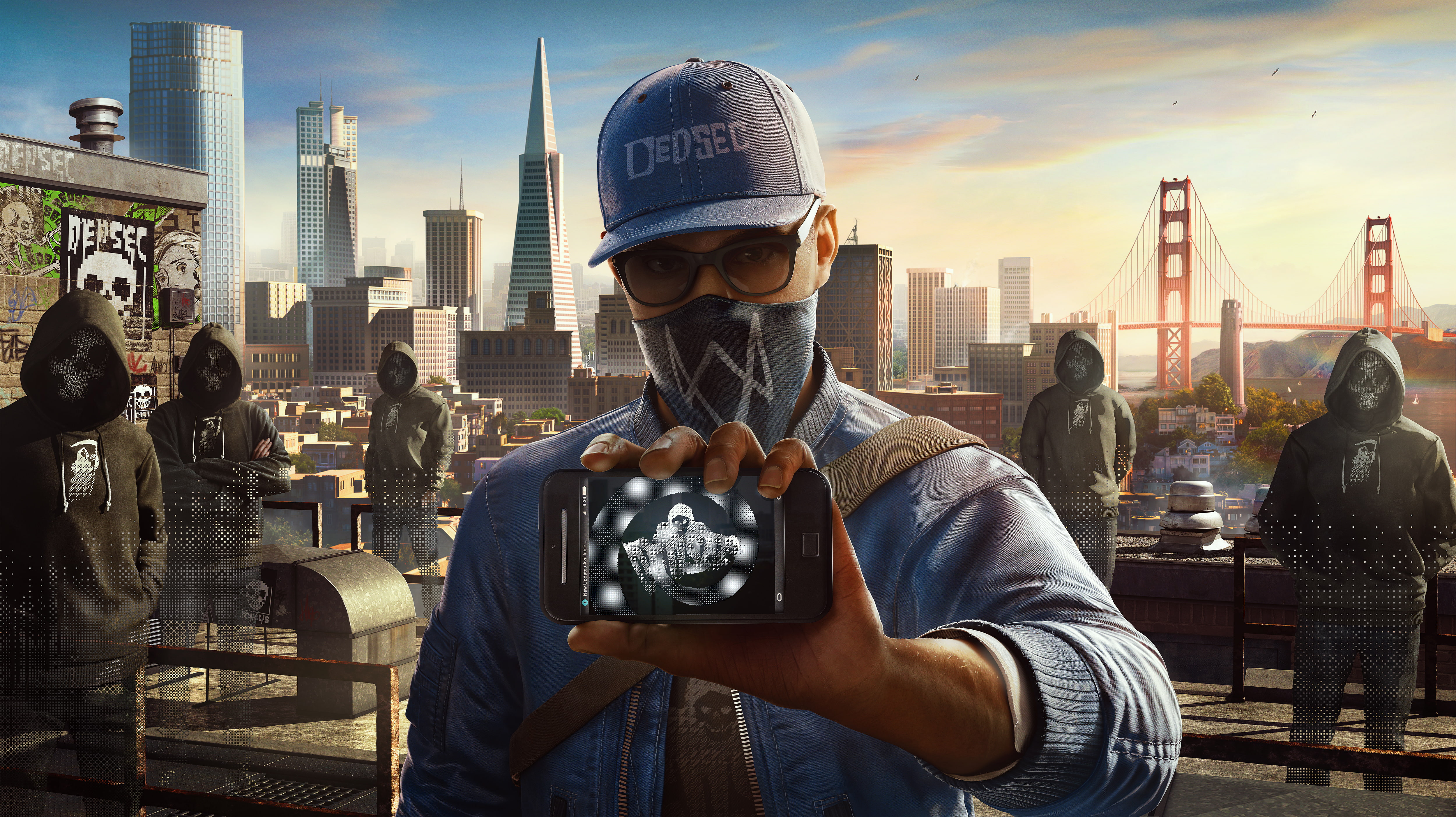 man with gray jacket and black framed sunglasses wallpaper, Watch Dogs 2