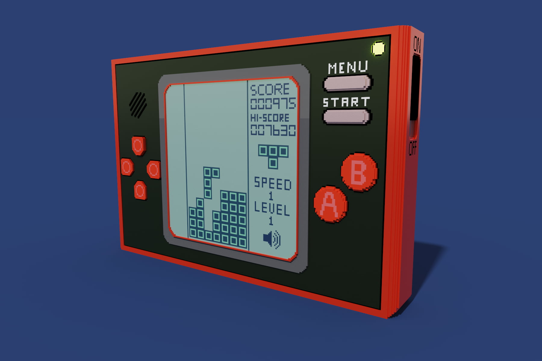 game and watch, Tetris, consoles, video games, MagicaVoxel