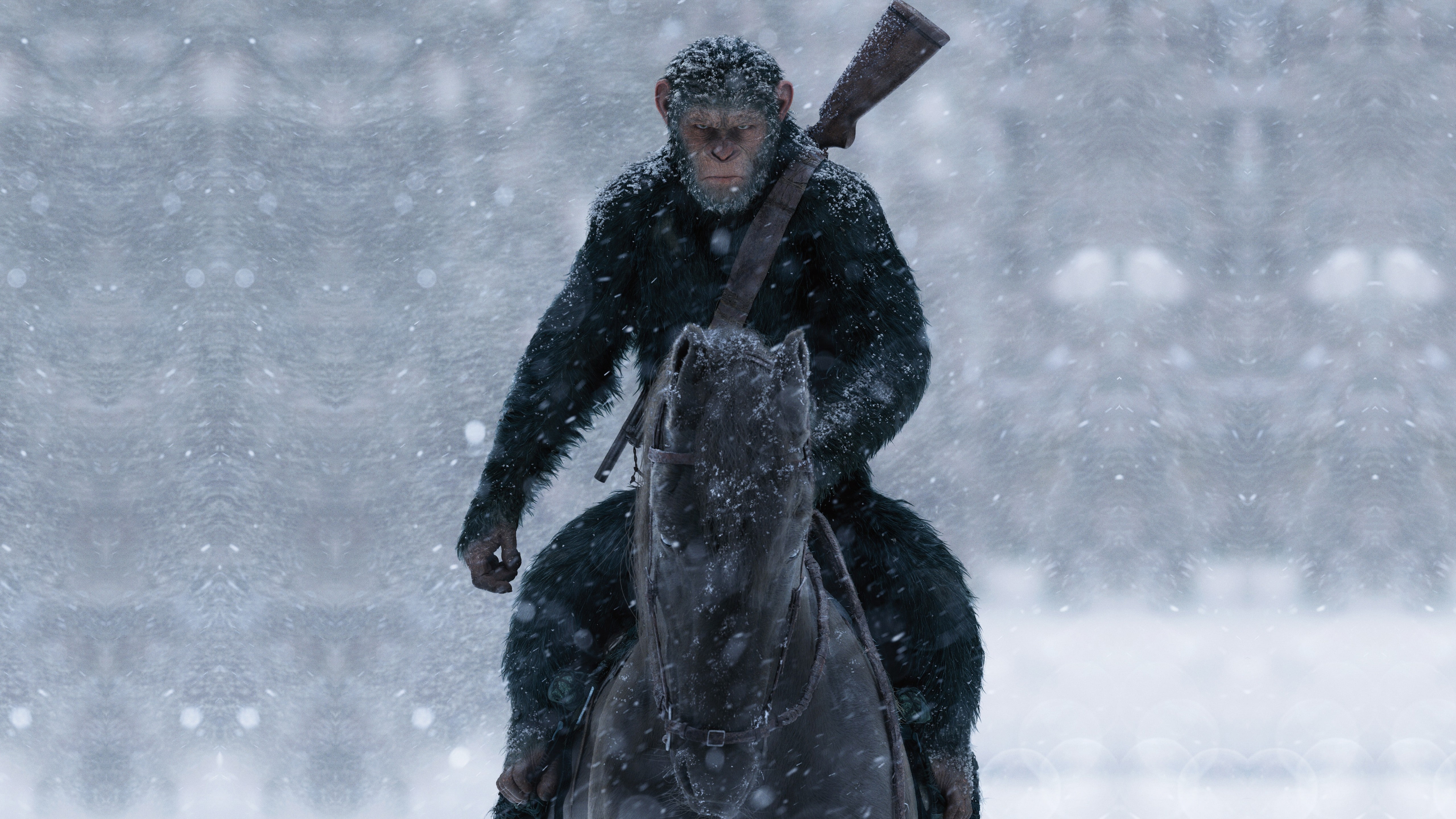 monkey riding horse with rifle, War for the Planet of the Apes