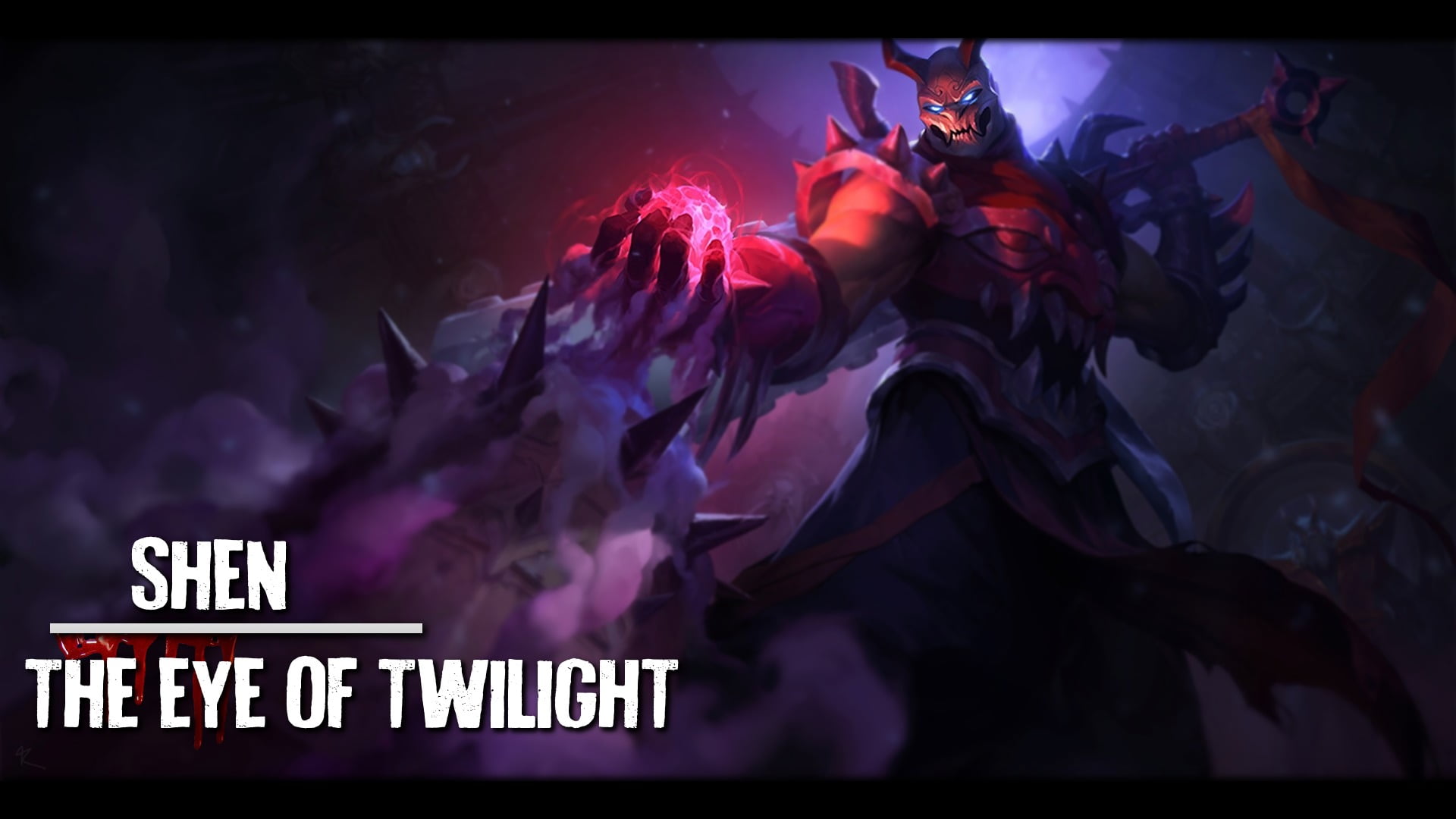 Shen The Eye of Twilight League of Legends illustration with text overlay