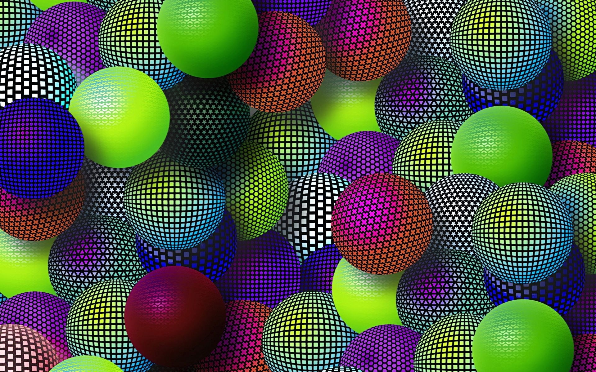 assorted-color ball lot wallpaper, balls, colorful, mesh, set