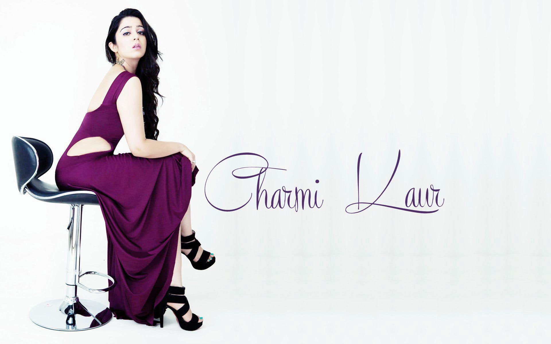 Charmi Kaur 2014, white background, purple, sitting, cute