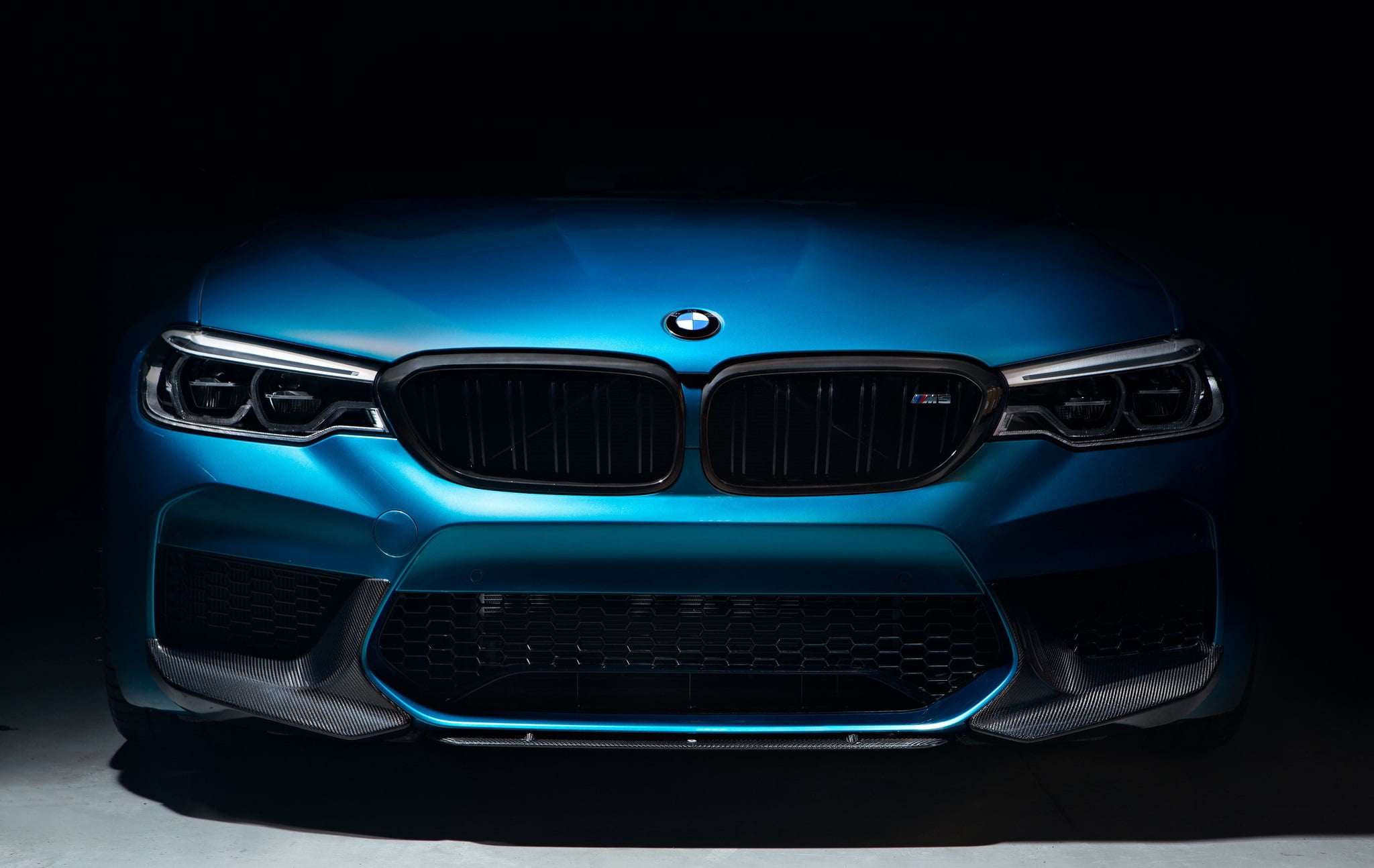 BMW, Dark, Blue, Predator, Front, Face, F90