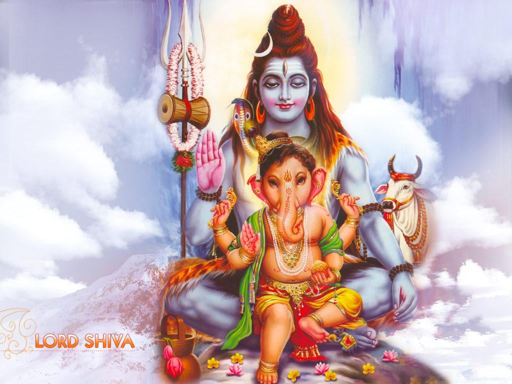 Lord Shiva With Lord Ganesha, Ganesha and Shiva illustration