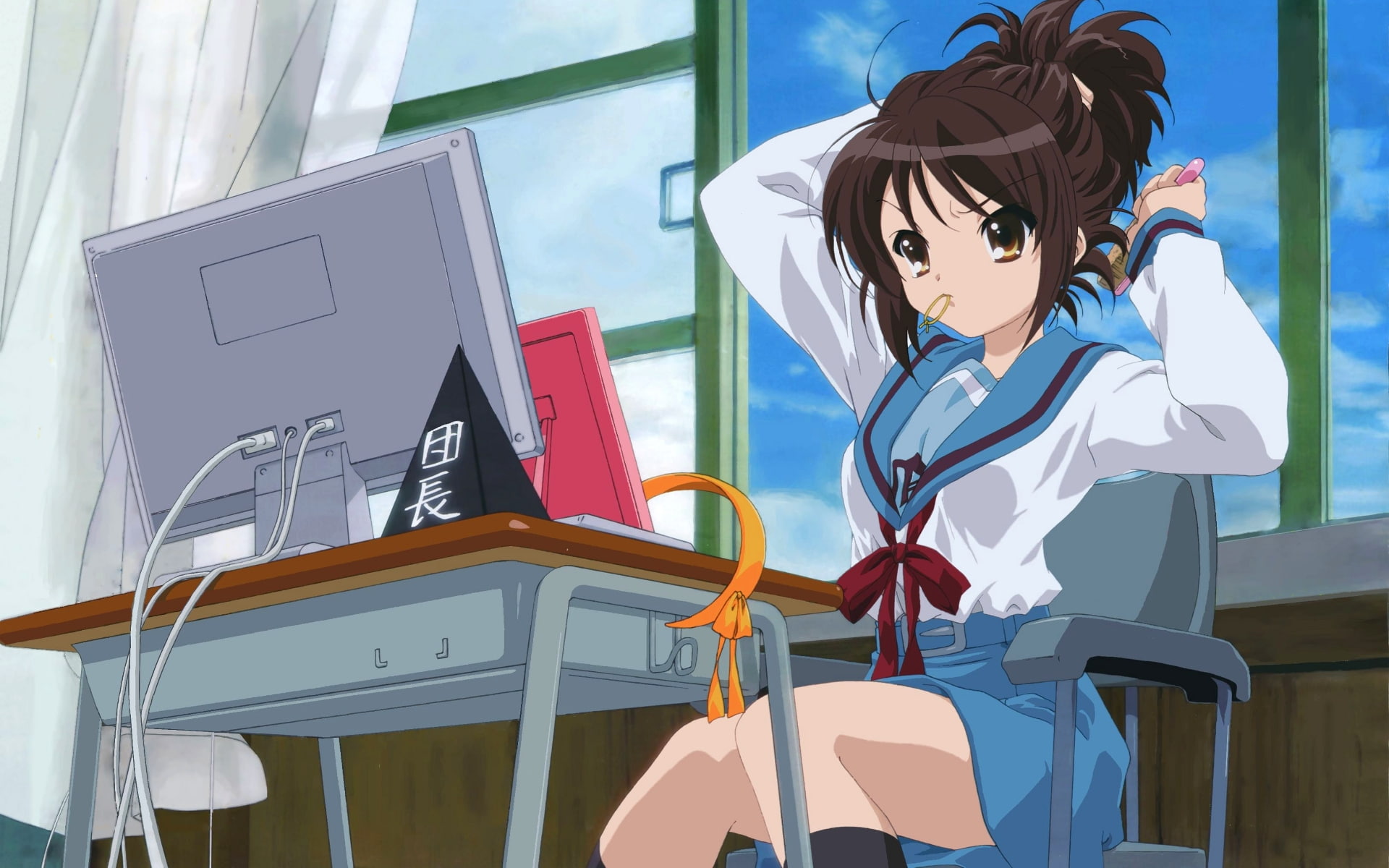 the melancholy of haruhi suzumiya 1280x1024  Anime Hot Anime HD Art