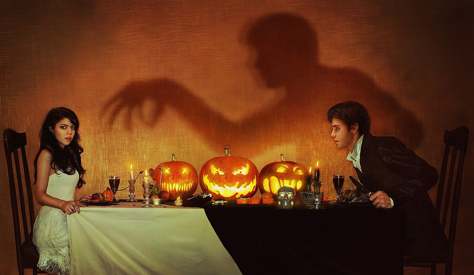 Dominique Wesson, Halloween, pumpkin, shadow, men, women, spooky