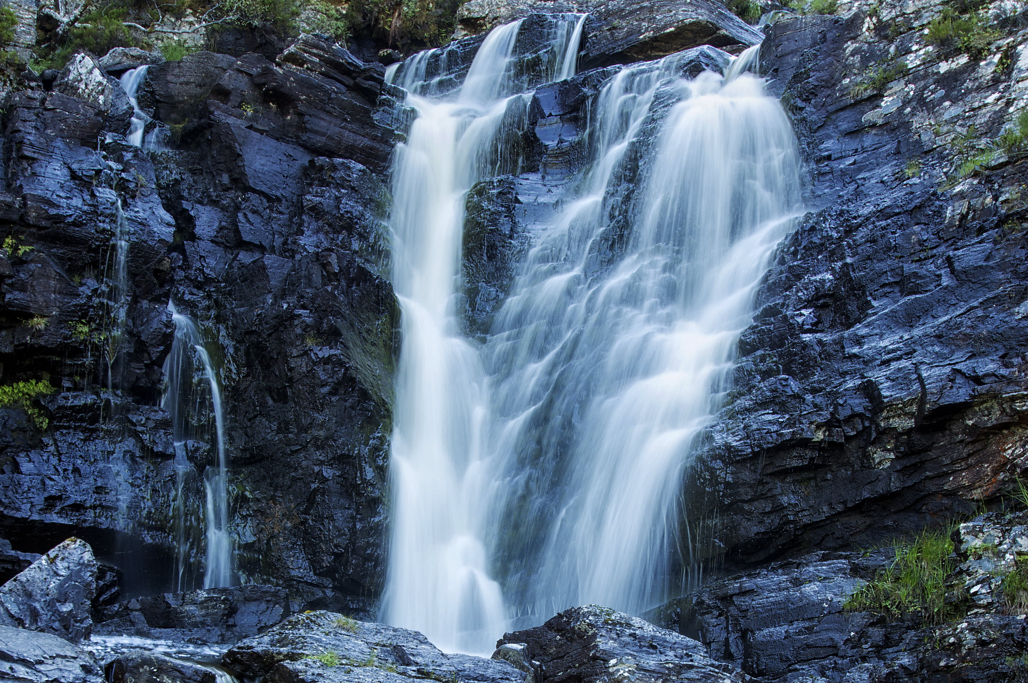 tipelapse photo of waterfalls during daytime, highlands, scotland, highlands, scotland