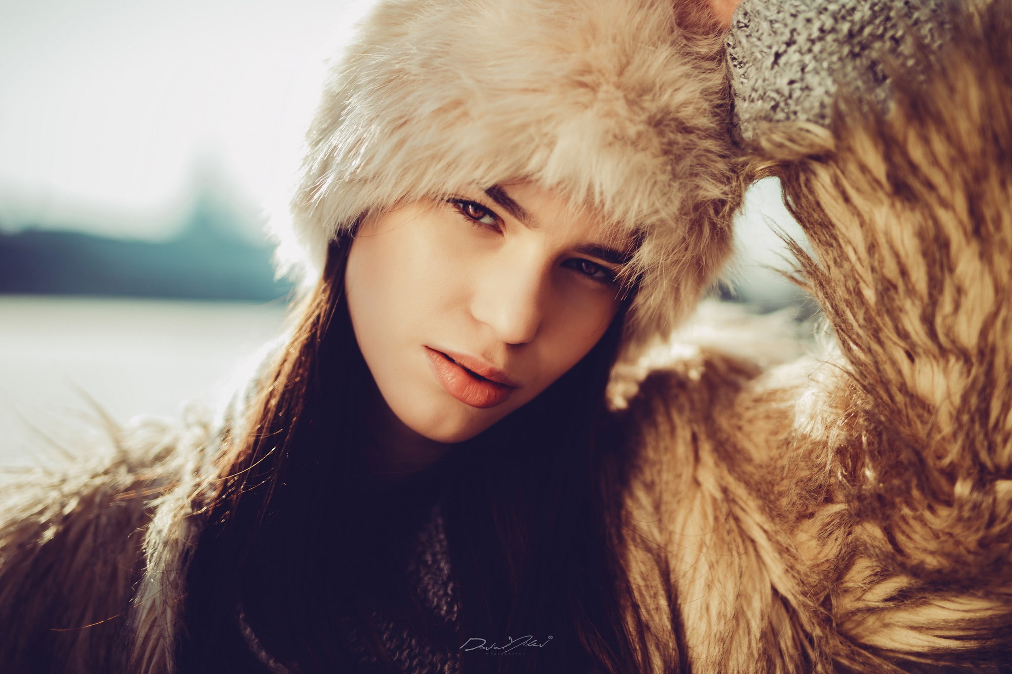 women outdoors, fur coats, makeup, portrait, David Milev, 500px