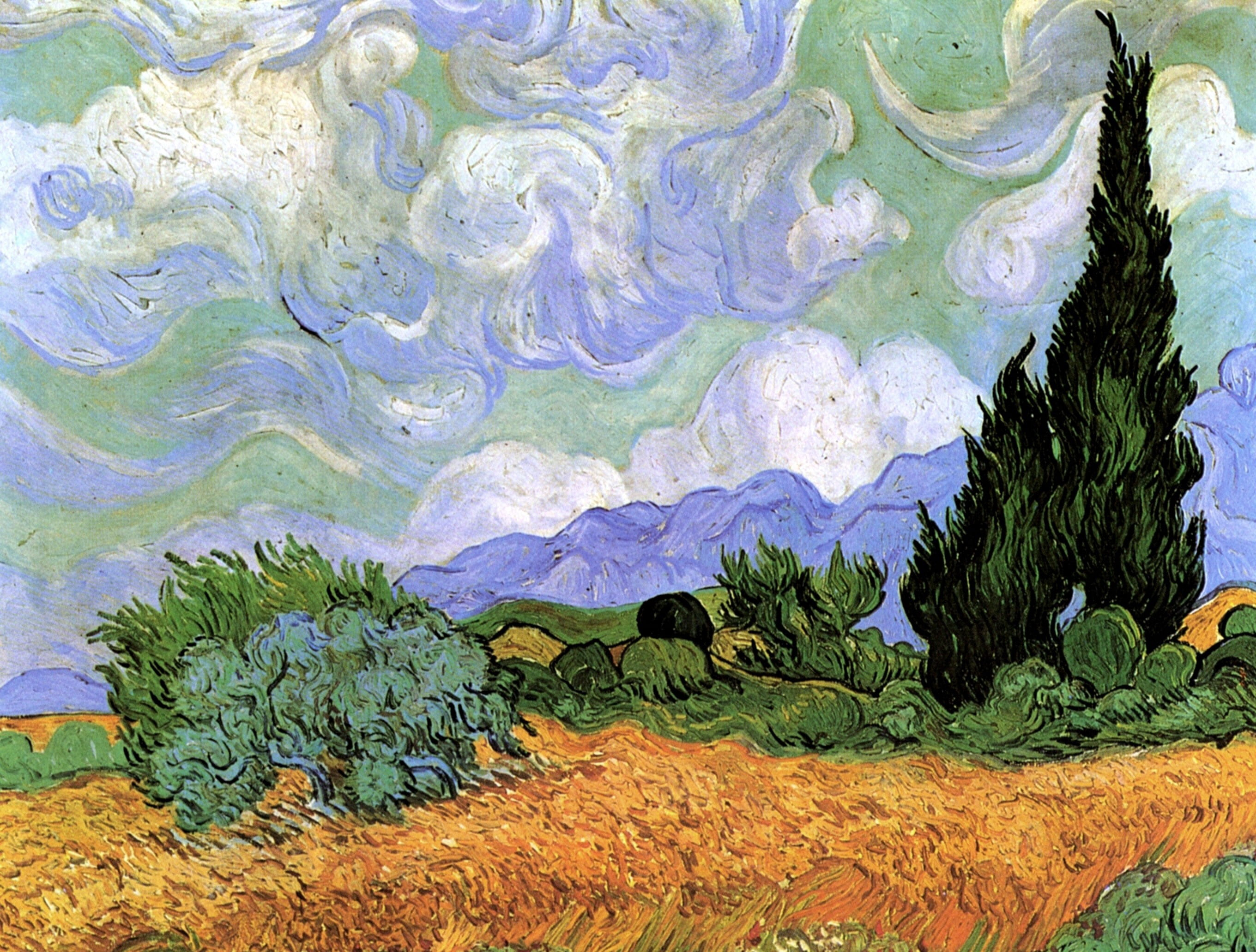 Free download | HD wallpaper: Vincent van Gogh, Wheat Field, with