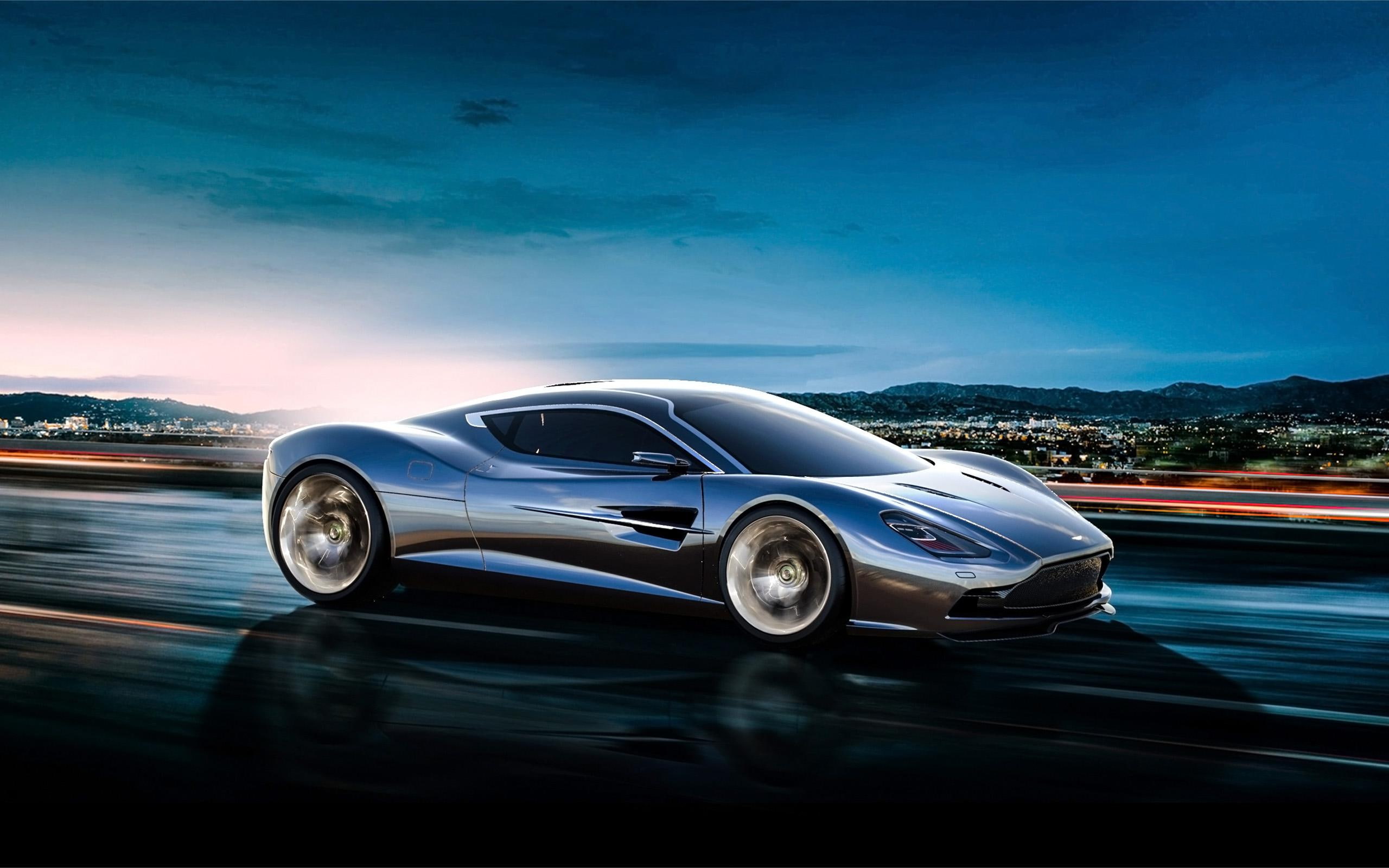 2013 Aston Martin DBC Concept 3, chrome sports coupe, cars