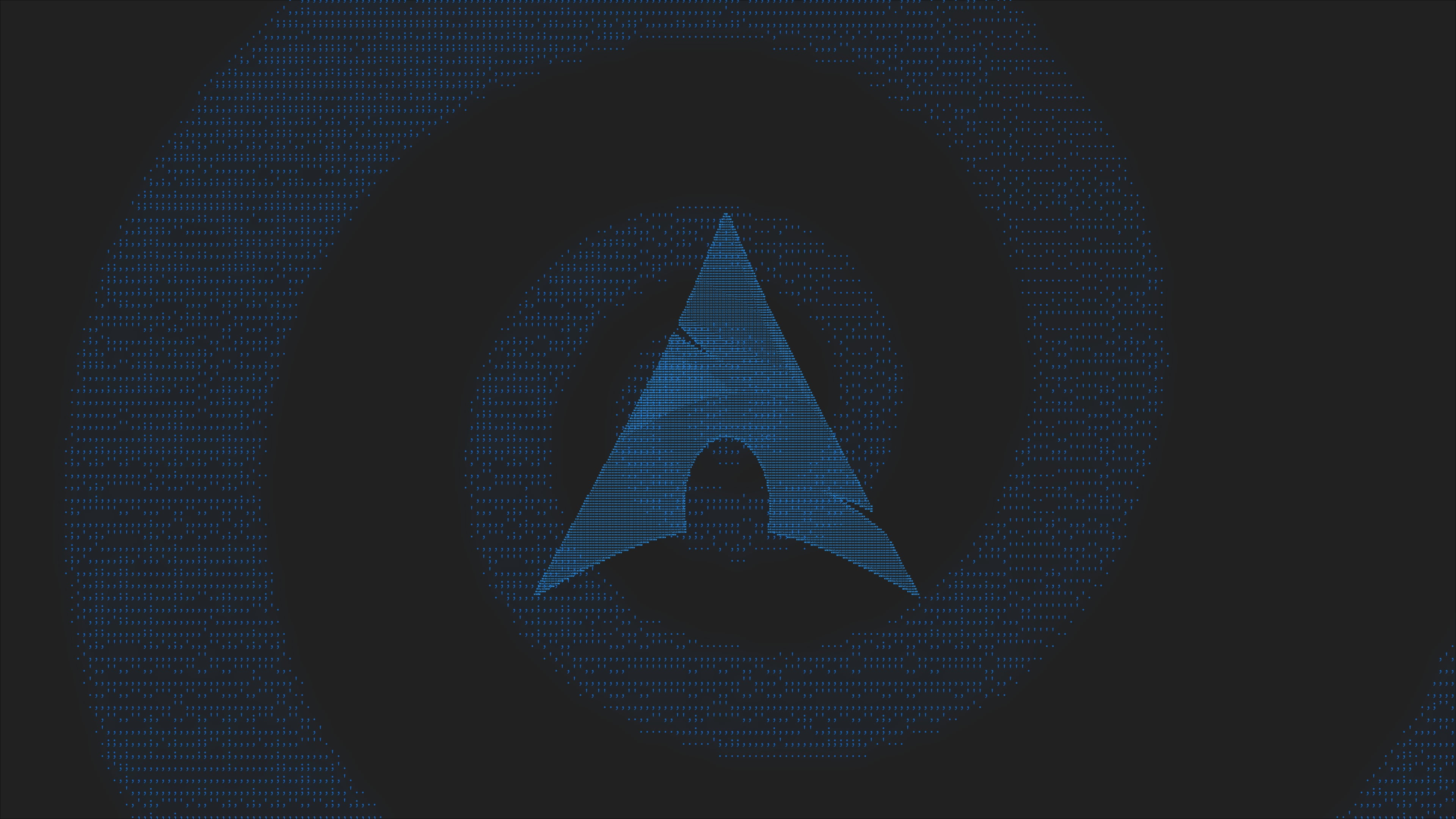 Arch Linux, material minimal, minimalism, ASCII art, neon glow